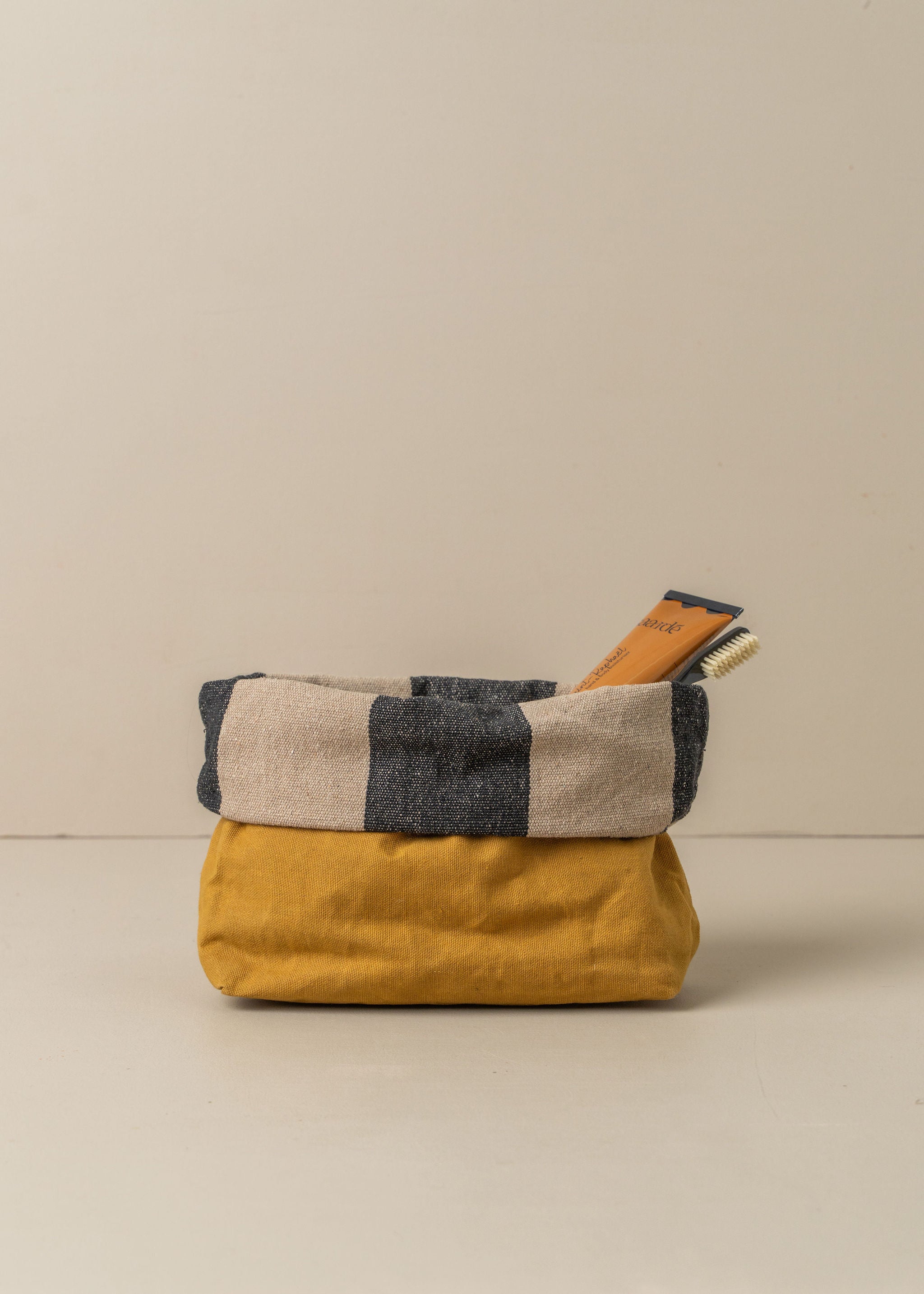 Journey Makeup Canvas Bag - Mustard Yellow Travel Cosmetic Pouch for Women | Perfect for Gym, Beach & Daily Essentials Storage