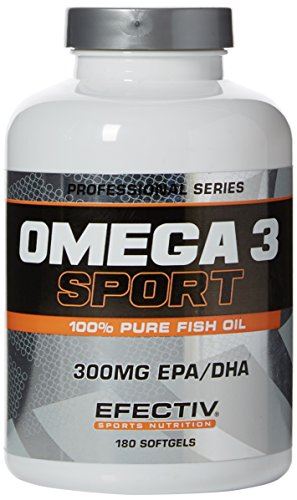 Efectiv Nutrition Omega 3 Sport 180 Softgels - Premium Fish Oil Supplement for Athletes & Active Lifestyle | Supports Heart, Brain & Joint Health | Ideal for Pre-Workout & Post-Training Recovery