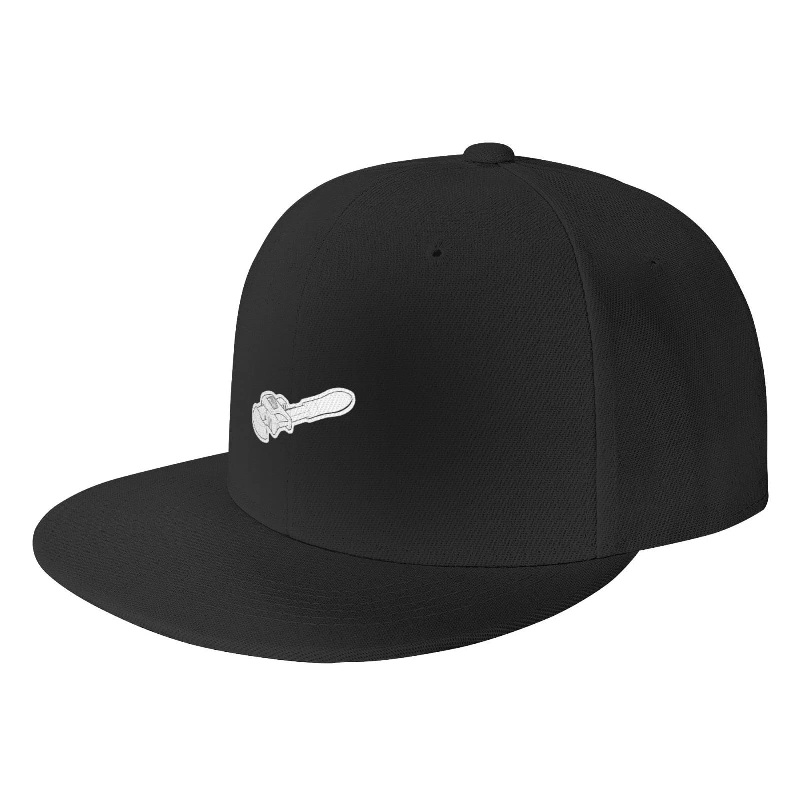 Vontako Monkey Wrench Trucker Hat for Men - Black Snapback Baseball Cap with Flat Bill, Adjustable Dad Hat for Outdoor, Work & Casual Wear