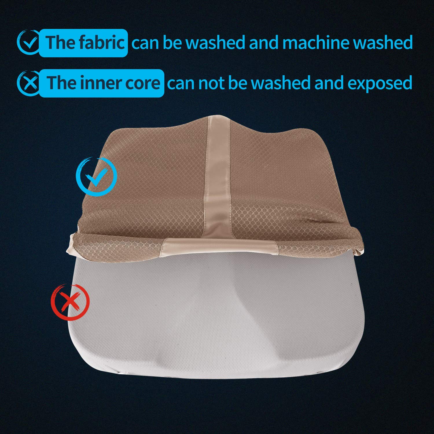Memory Foam Seat Cushion for Car & Office Chair - Coccyx Pain Relief, Tailbone Support, Comfortable Driving & Work Cushion (Beige) - Perfect for Long Commutes, Road Trips & Desk Jobs