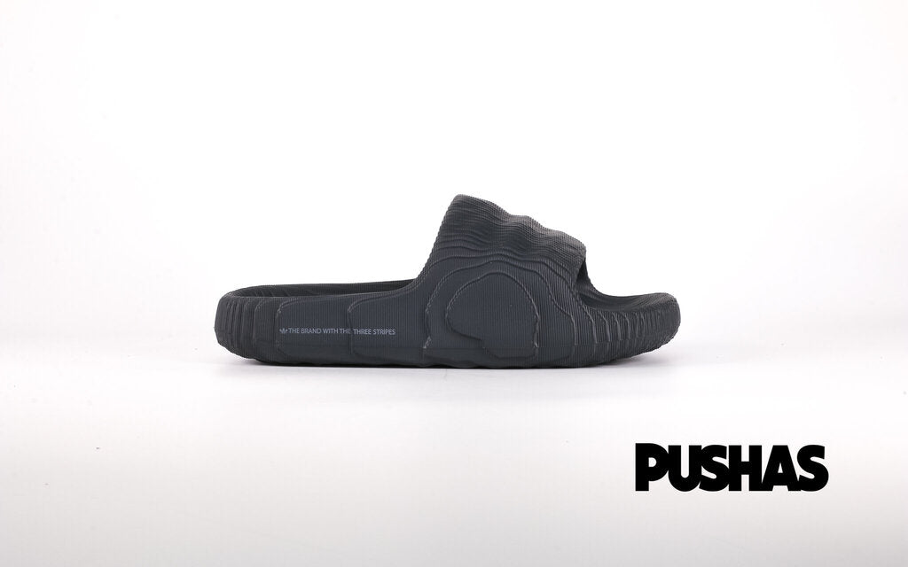 Adidas Adilette 22 Slides 'Carbon Black' - Comfortable Men's Shower Sandals for Pool, Beach & Gym (2022)