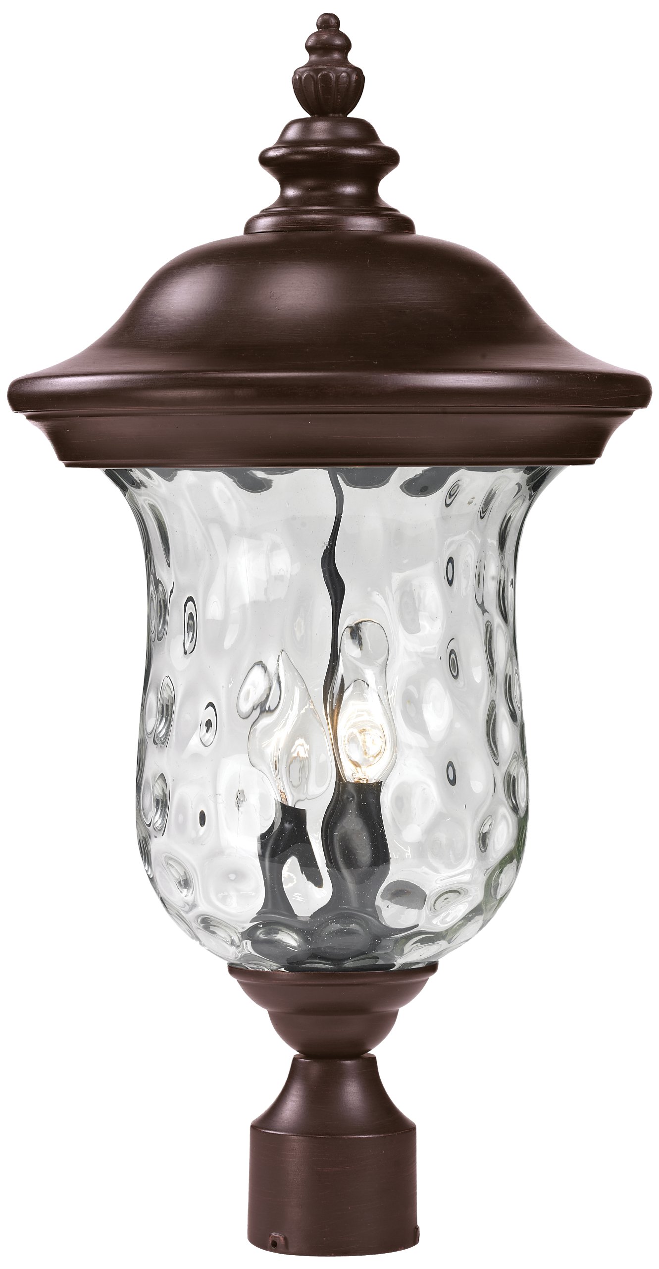 Z-Lite 533PHM-RBRZ Armstrong Outdoor Post Light - Aluminum Frame, Bronze Finish, Clear Water Glass Shade - Perfect for Patio, Garden, and Driveway Lighting