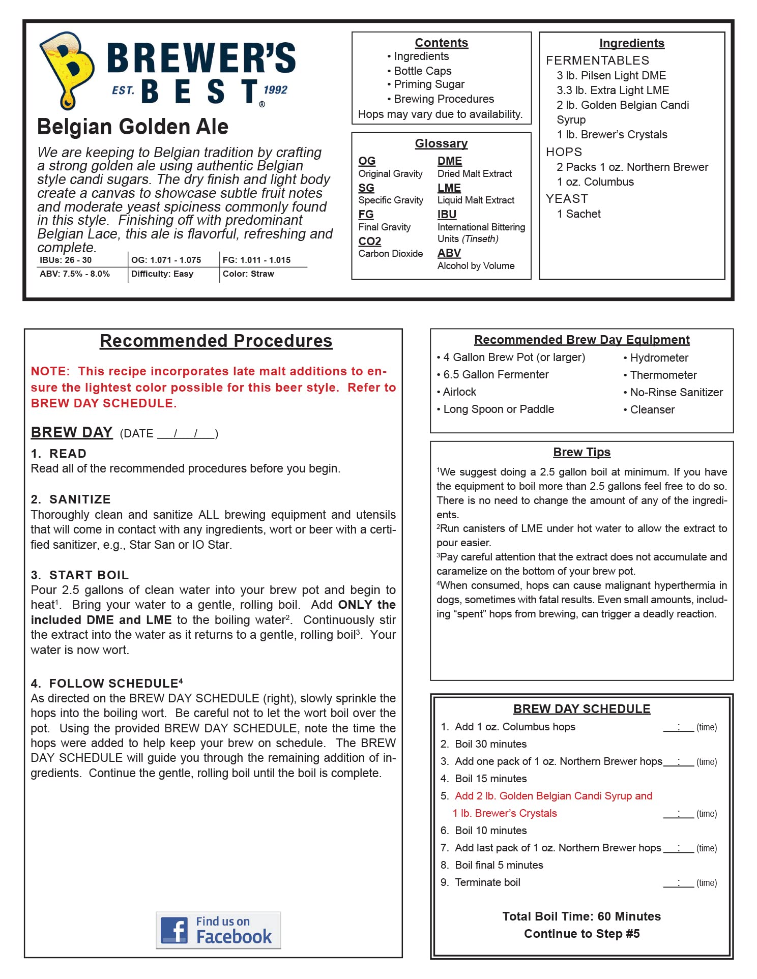Premium Belgian Golden Ale Beer Ingredient Kit - Home Brewing Supplies for Craft Beer Enthusiasts | Perfect for Parties, Gifts & DIY Brewing