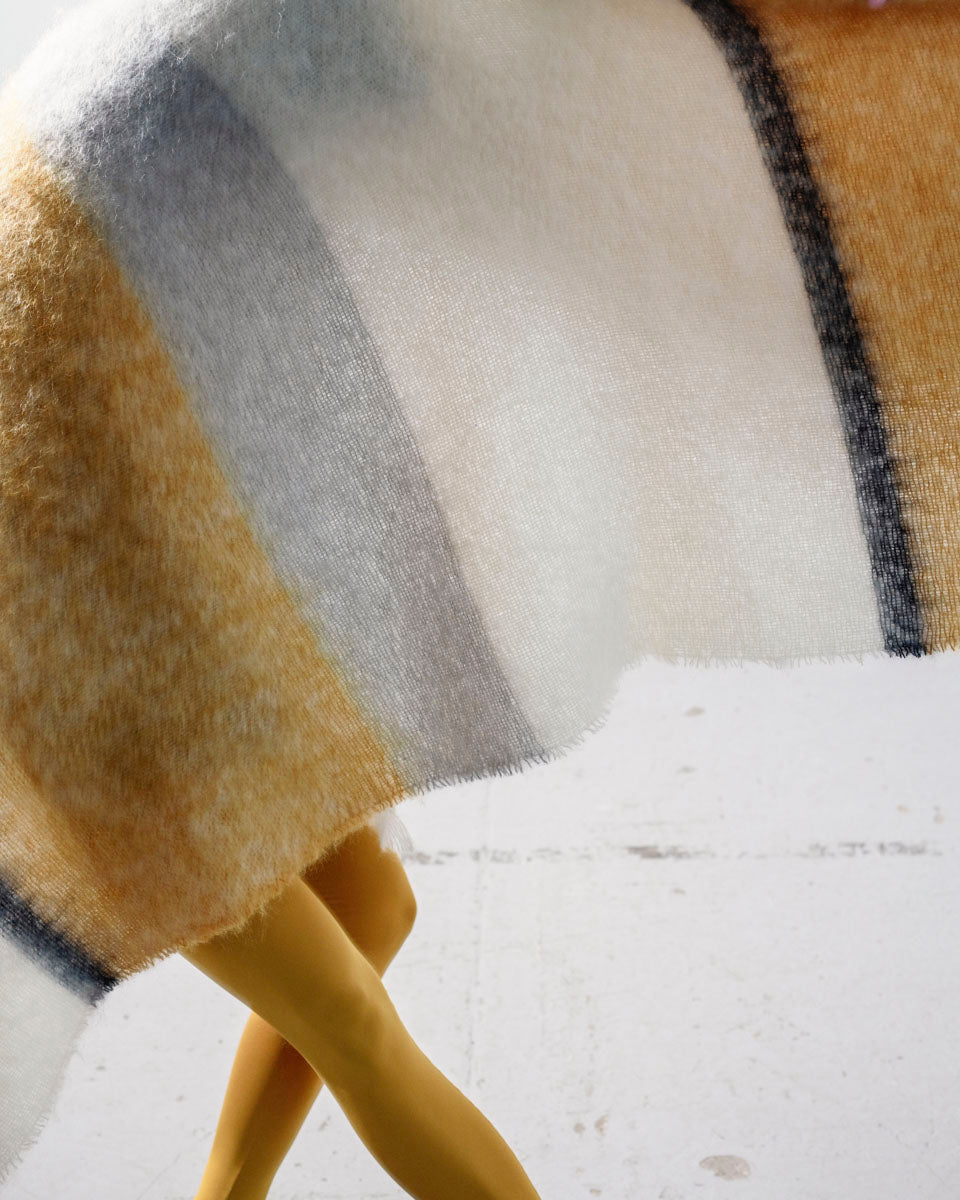 Soft Ochre Silare Mohair Throw Blanket - Cozy & Luxurious for Living Room, Bed, or Sofa - Perfect for Relaxing & Home Decor