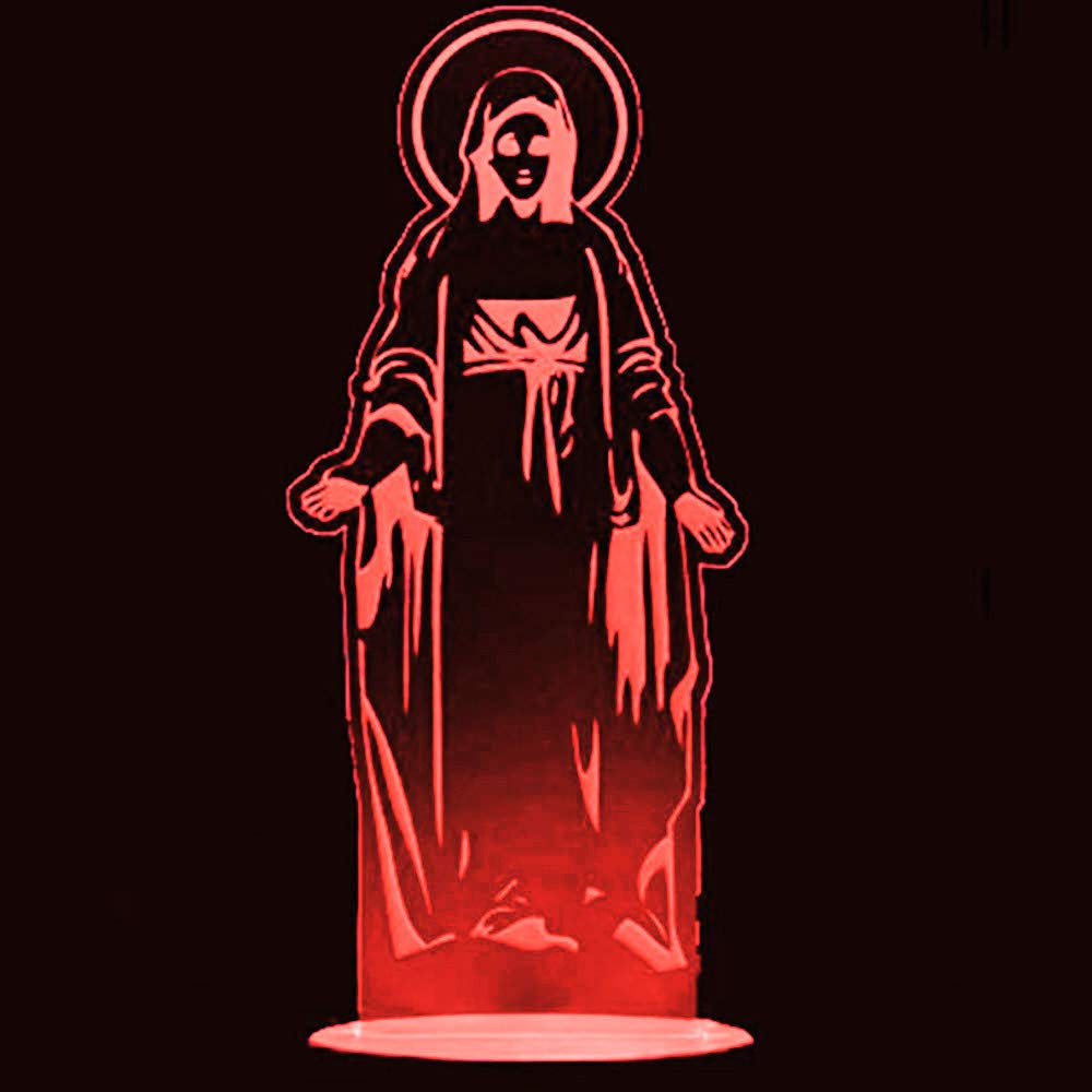 3D Virgin Mary Night Light - 7 Color Changing LED Table Lamp with Touch Switch, Optical Illusion Decor for Desk, Home, Christmas, Birthday Gifts for Kids & Adults | Perfect for Bedroom, Prayer Room, Nursery, and Holiday Decorations