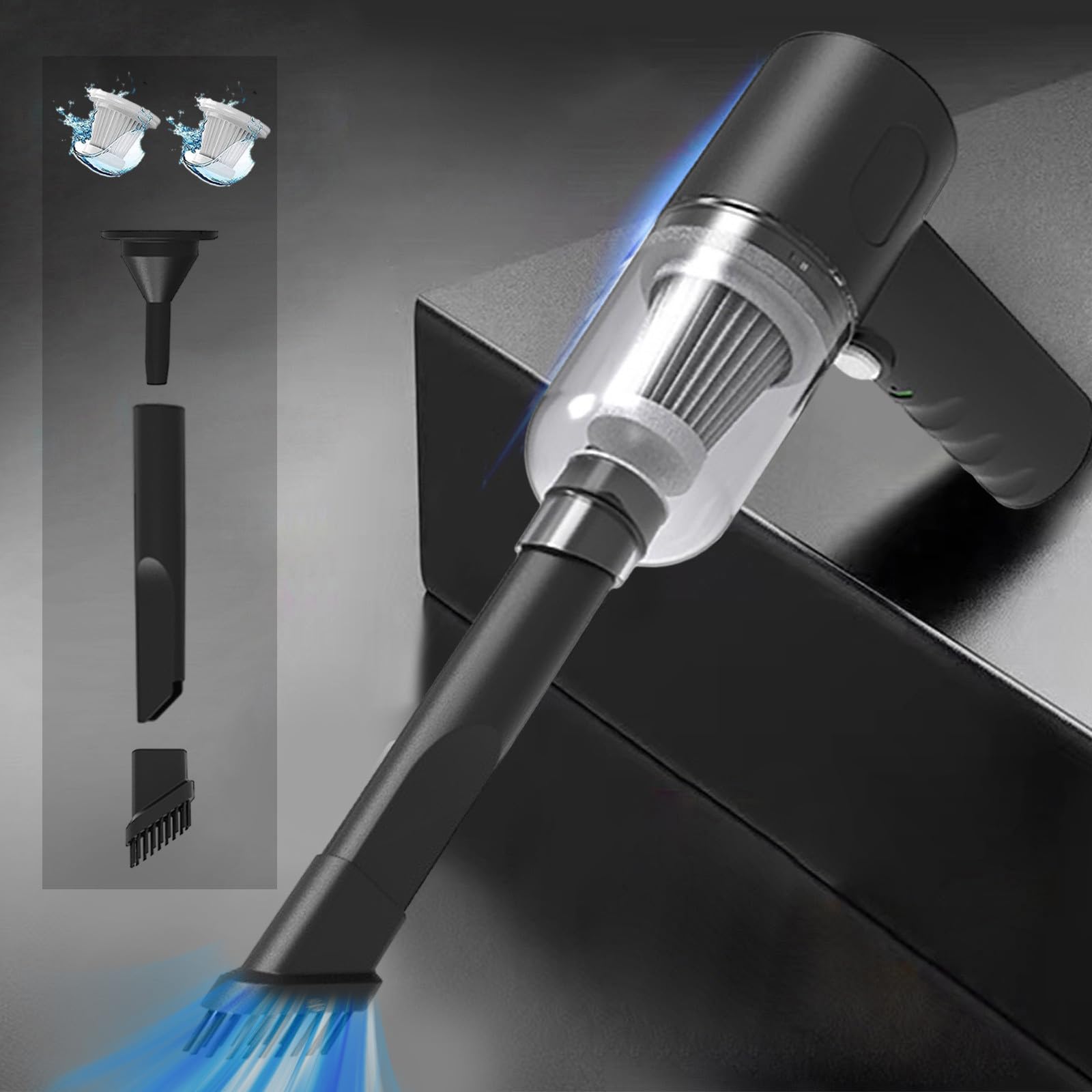 120W Powerful Handheld Car Vacuum Cleaner - Mini USB Portable Vacuum with 2 Filters for Cars, Home & Office | Compact Dust Buster for Pet Hair, Crumbs & Small Debris