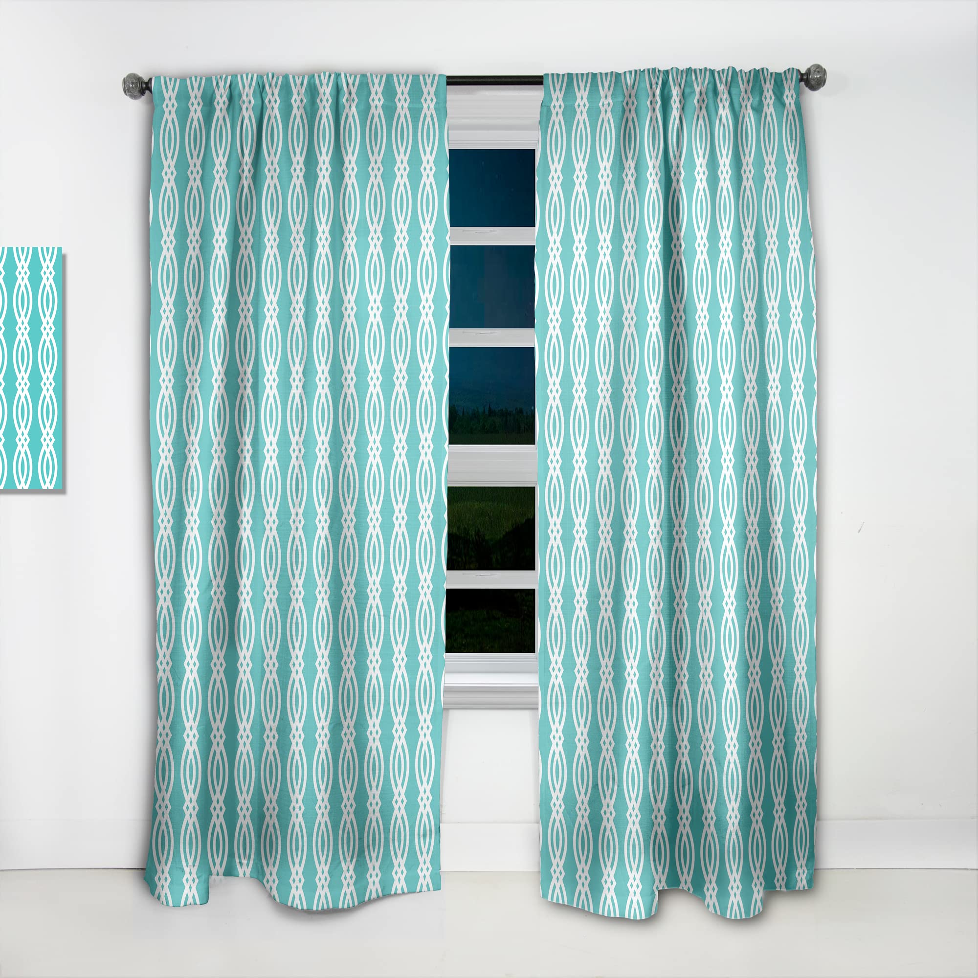 DesignQ Retro Abstract Pattern Thermal Insulated Curtains - Single Panel 52x90 Inches - Bedroom & Living Room Window Drapes for Home Decor, Noise Reduction & Energy Efficiency