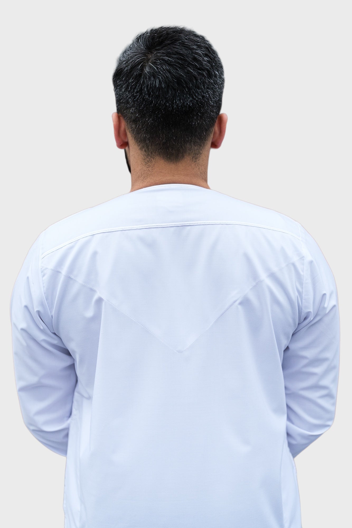 J100 C2 White Habeel Thobe for Men - Premium Cotton Islamic Robe & Traditional Arabic Dress - Perfect for Eid, Prayer, and Special Occasions