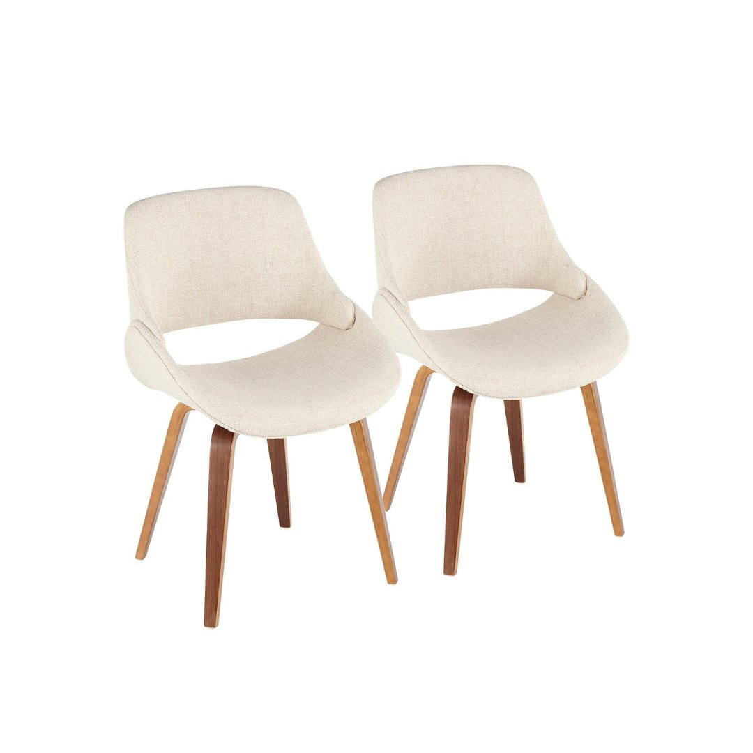 Fabrico Modern Dining Chairs Set of 2 - Sturdy Wooden Kitchen Chairs with Padded Seats - Perfect for Dining Room, Kitchen, Breakfast Nook & Small Spaces