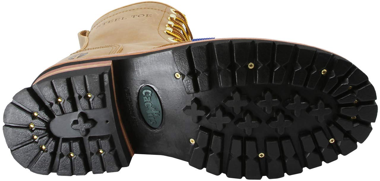 CACTUS Men’s 9219S 9” Steel Toe Logger Work Boots - Oil-Resistant Rubber Outsole, Lace-Up Safety Boots for Forestry & Logging | Durable Workwear for Outdoor & Heavy-Duty Jobs