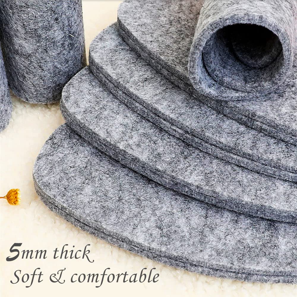 Wool Felt Warm Shoe Insoles for Men - Comfortable Boot Inserts for Cold Weather & Winter Footwear - Perfect for Hiking, Work Boots, and Outdoor Activities