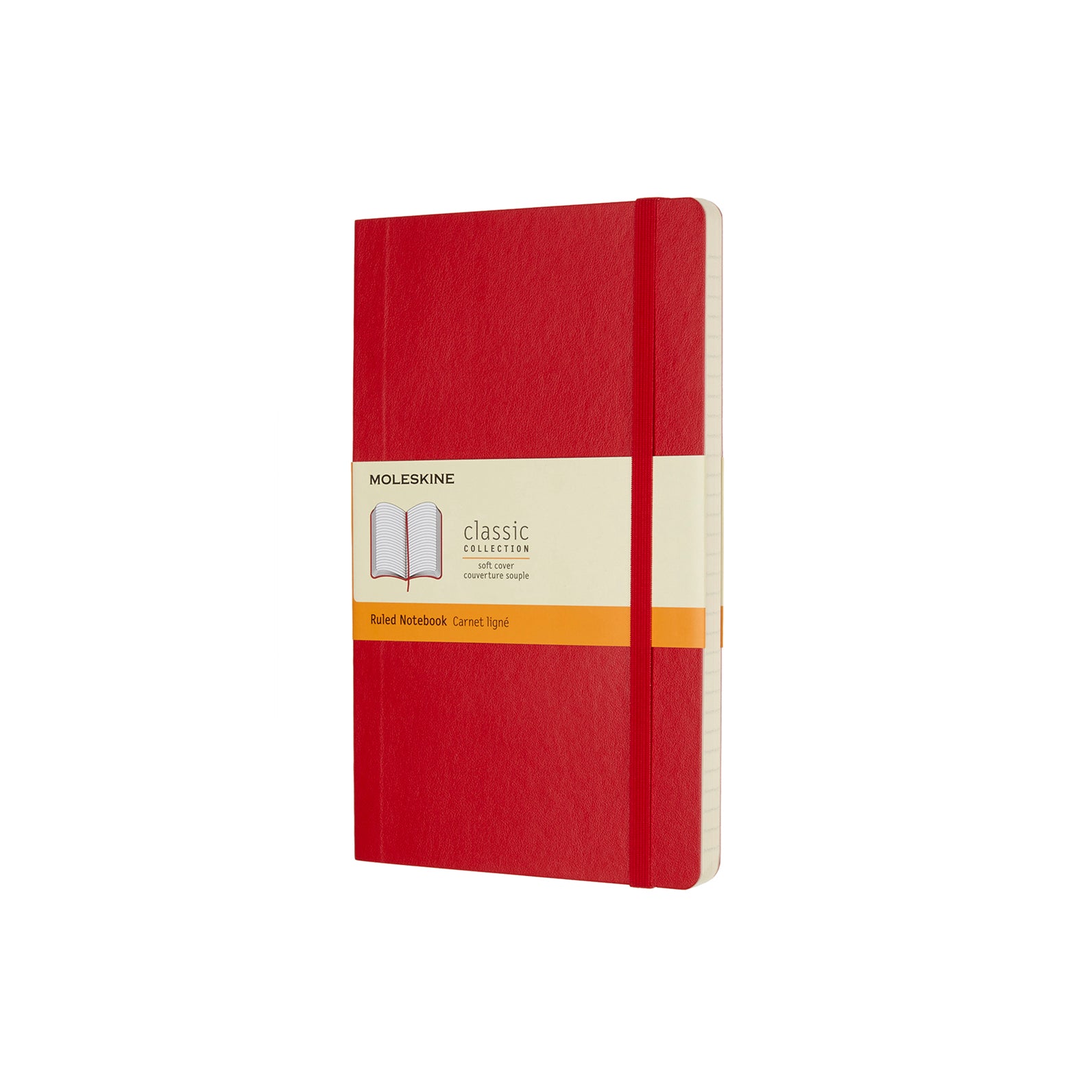 Classic Large Soft Cover Notebook - Ruled Lined Journal, Scarlet Red - Perfect for School, Office & Creative Writing