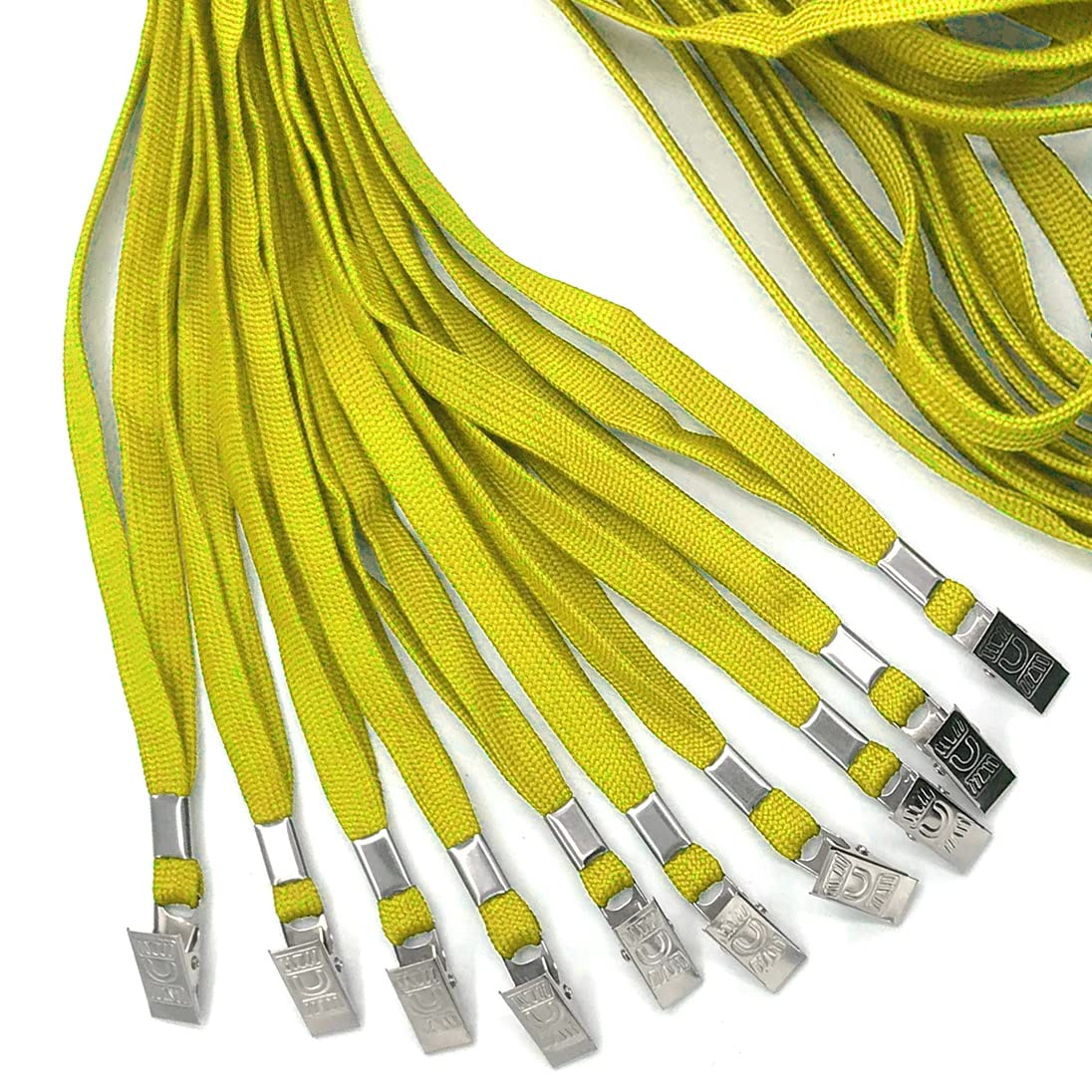 100 Pack Yellow Bird Lanyards with Bulldog Clip for ID Badges & Events