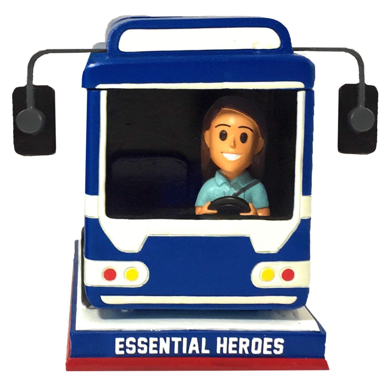 Bus Driver & Truck Driver Essential Heroes Bobblehead - Female Light Skin Tone Collectible Figurine | Perfect for Office Desk Decor, Gift for Transportation Workers, and Hero Appreciation Gifts
