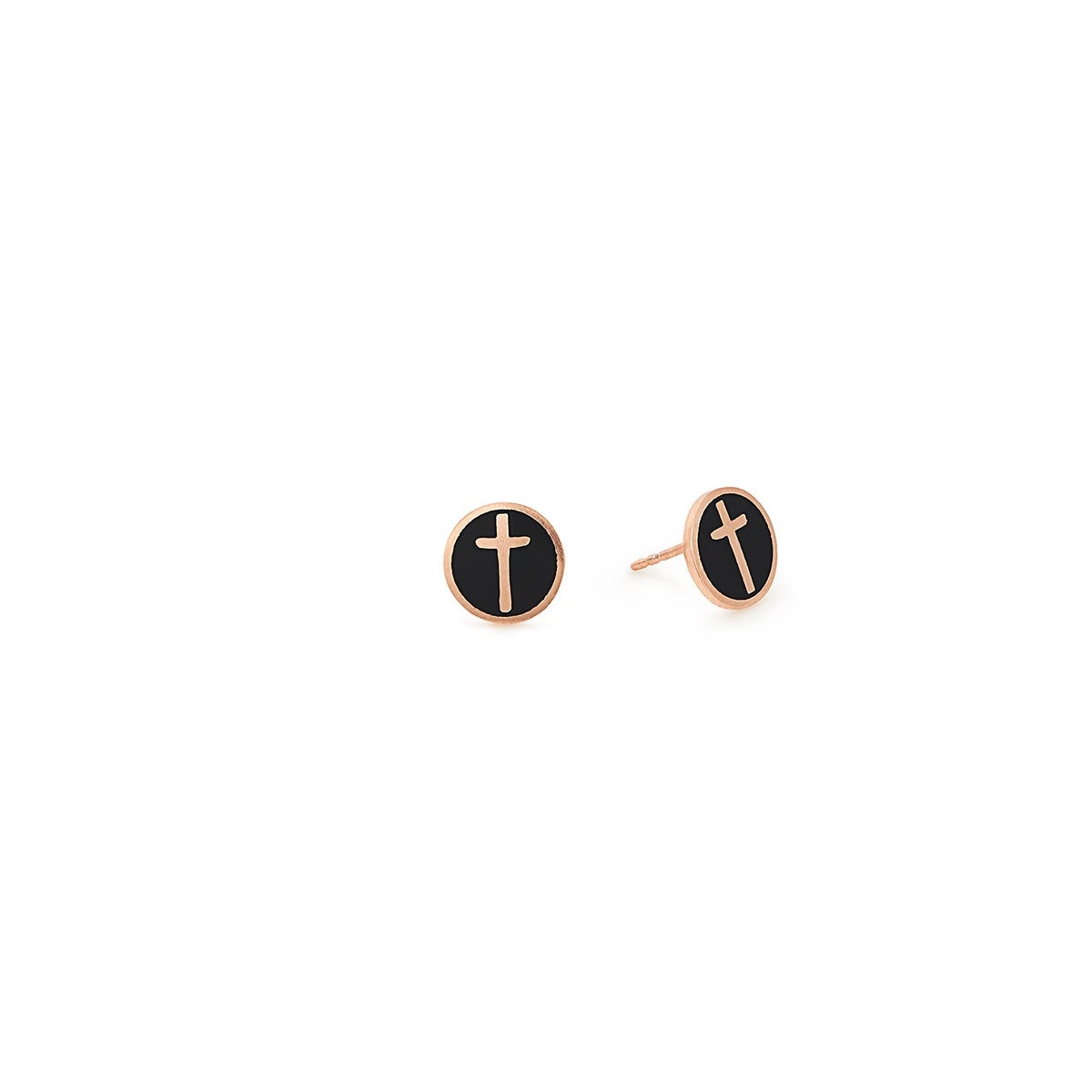 Black Cross Stud Earrings for Women - Stylish Religious Jewelry for Everyday Wear, Church, and Gifts