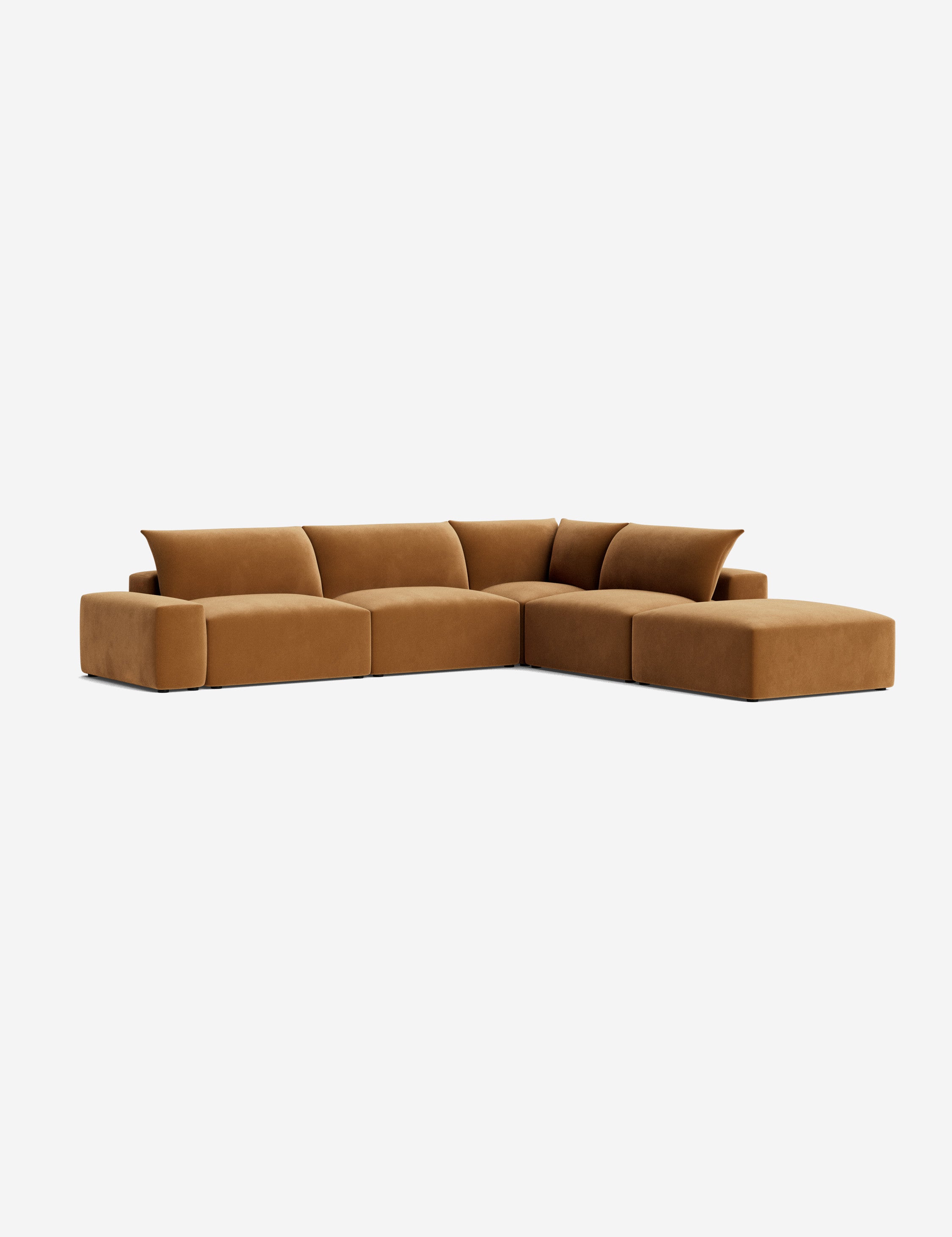 Brinley Chaise Sectional Sofa - Modern L-Shaped Couch with Chaise Lounge for Living Room, Family Room & Home Theater - Comfortable Upholstered Fabric Sofa Set