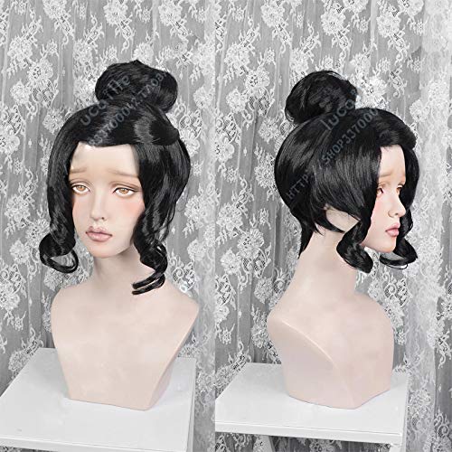 Black Curly Cosplay Wig for Halloween & Gaming - Perfect for Costume Parties, Cosplay Events & Themed Gatherings