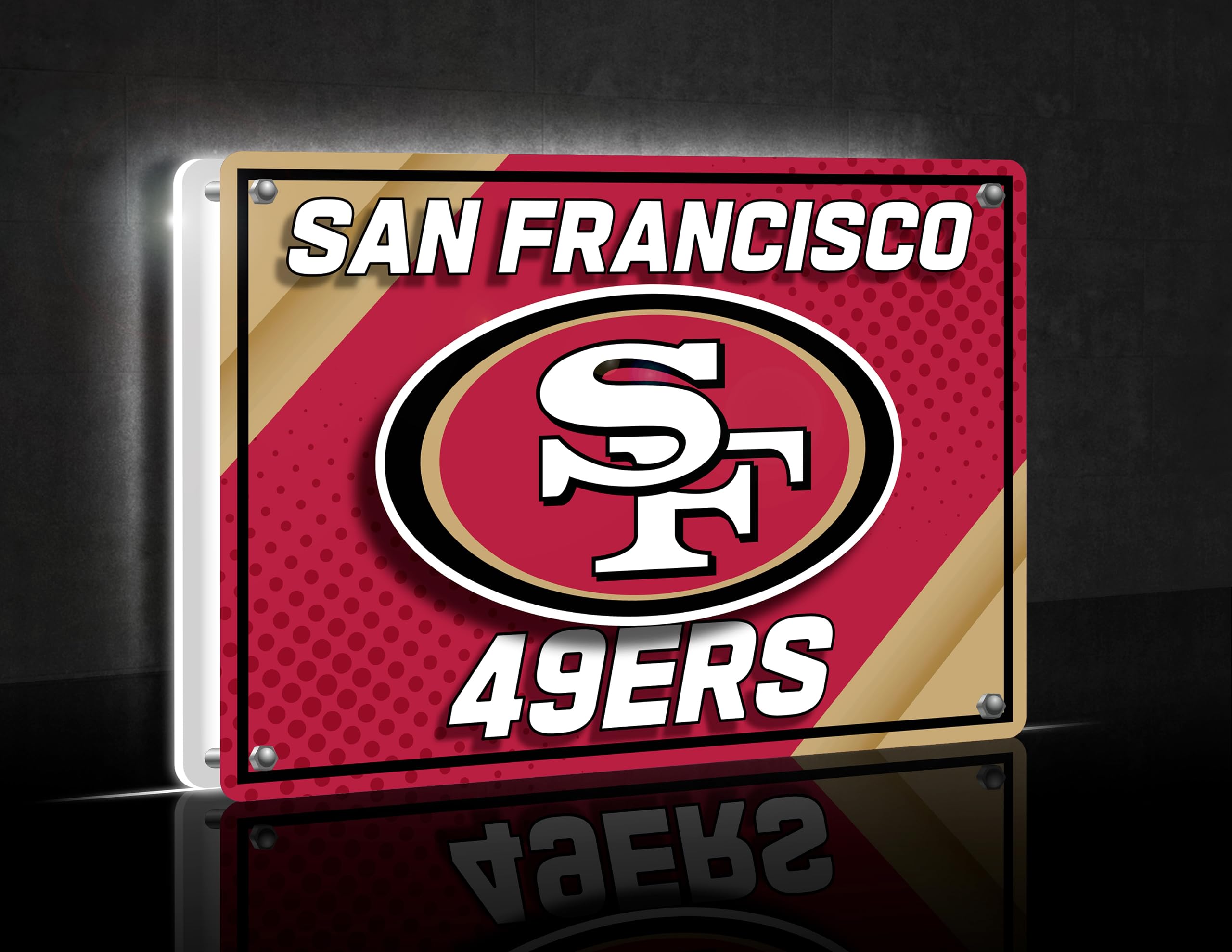 San Francisco 49ers LED Tabletop Light Sign - 7x10 Inches NFL Team Decor, Free-Standing Desk Night Light for Home & Office | Perfect Christmas Gift for Men & Women | Made in USA | Game Room, Man Cave & Sports Fan Decor
