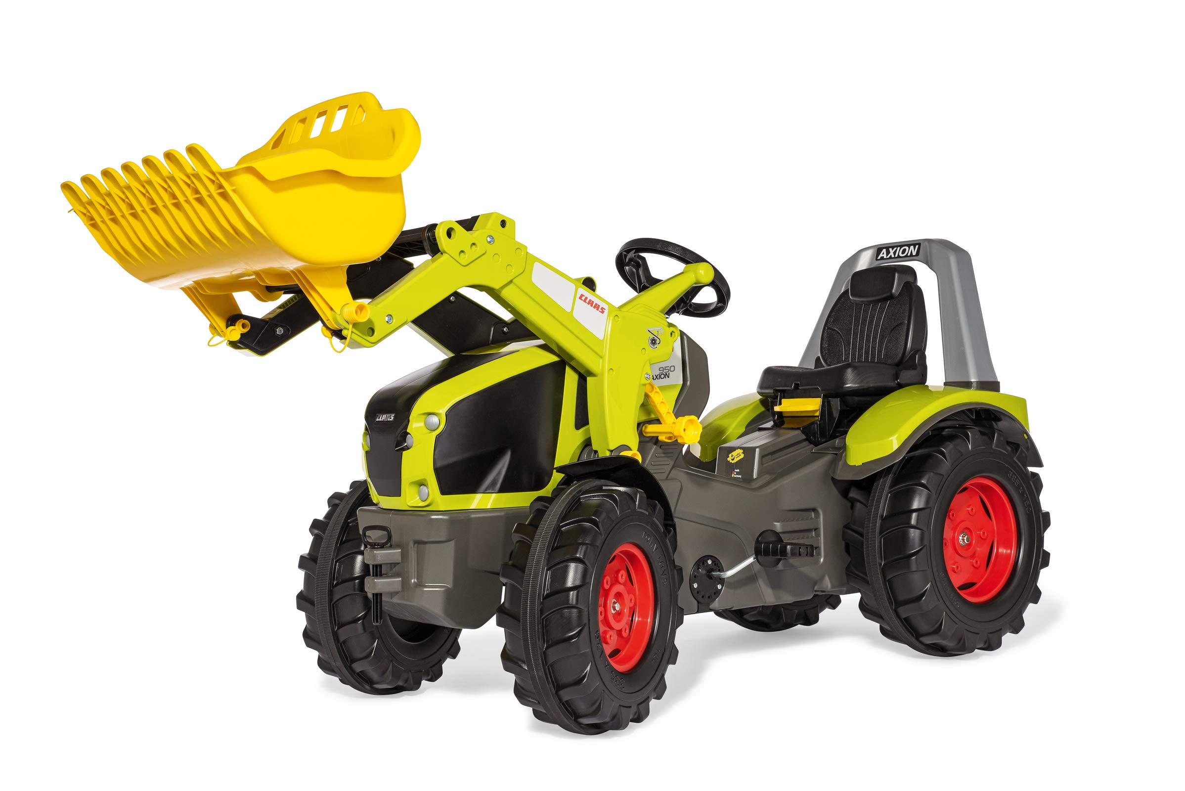 RollyToys 651092 Premium Claas Axion 950 Tractor Toy - Silent Wheels, Green Ride-On Tractor for Kids Ages 3-10 | Outdoor Play, Farm Pretend Play, Birthday Gift for Toddlers & Children