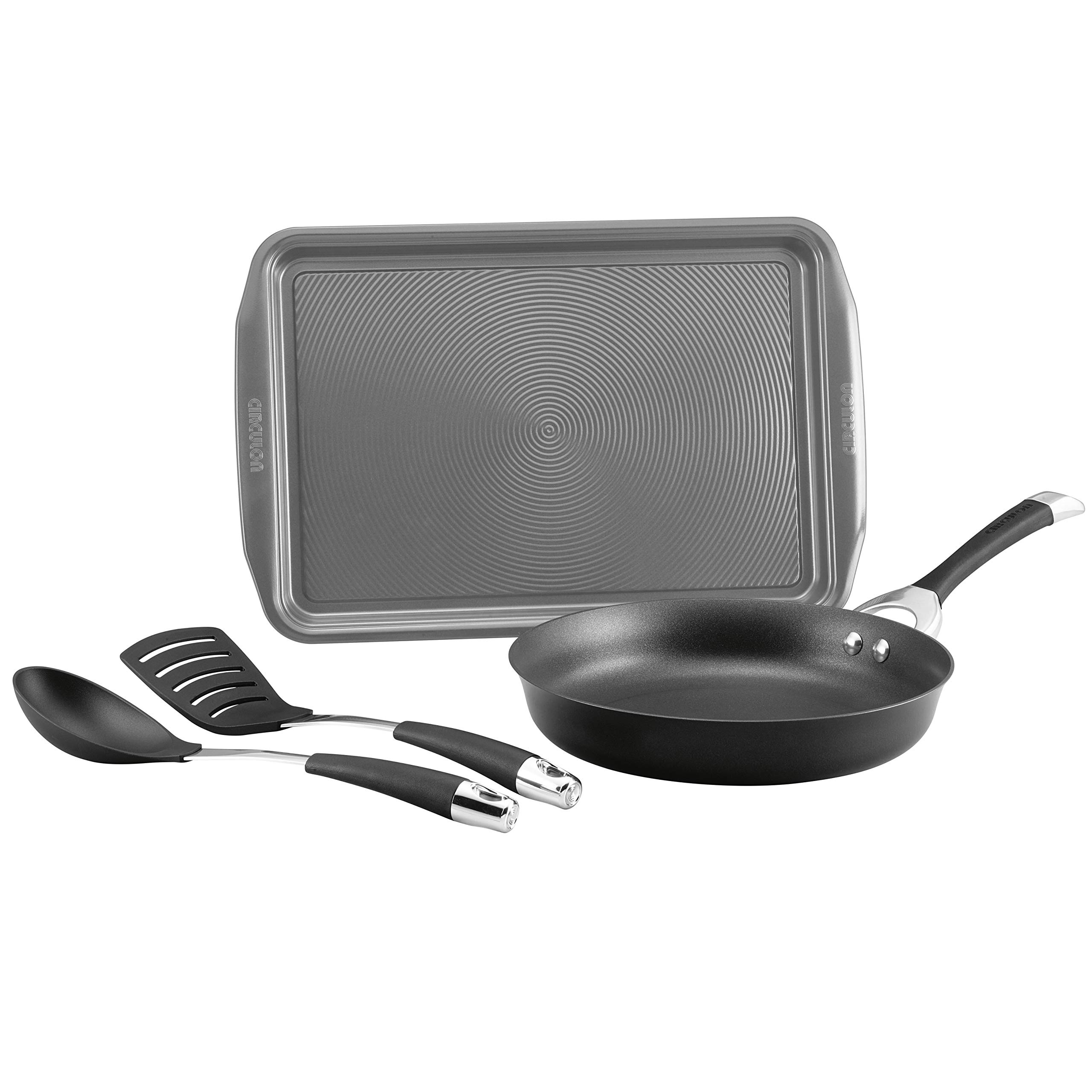 Circulon 87535 4-Piece Nonstick Cookware Set - Hard Anodized Symmetry Pots and Pans Set, Black | Perfect for Sauteing, Frying & Everyday Cooking