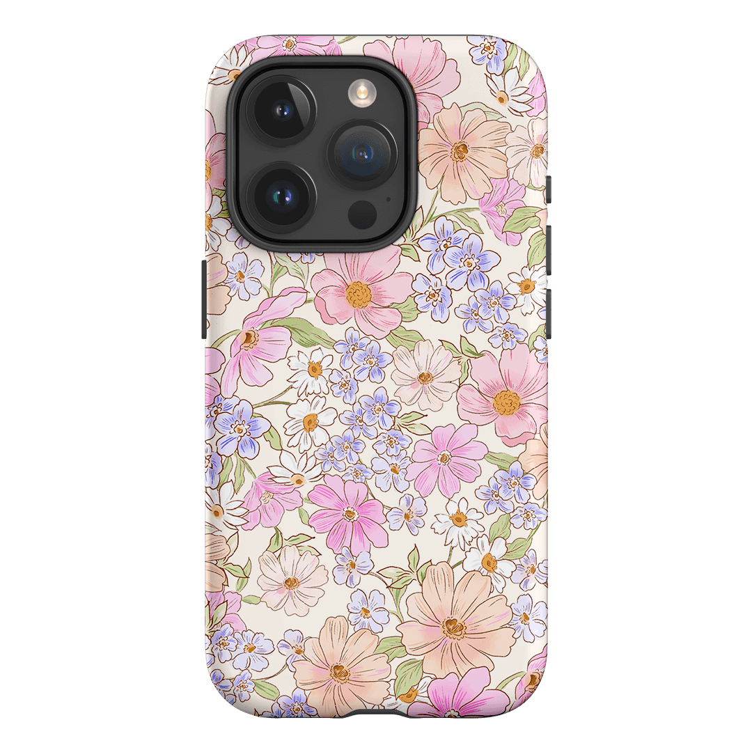 Lillia Flower Phone Case for iPhone 15 14 13 12 Pro Max XR XS - Floral Design Protective Cover with Shockproof Bumper - Perfect for Women Girls Gift, Travel & Daily Use