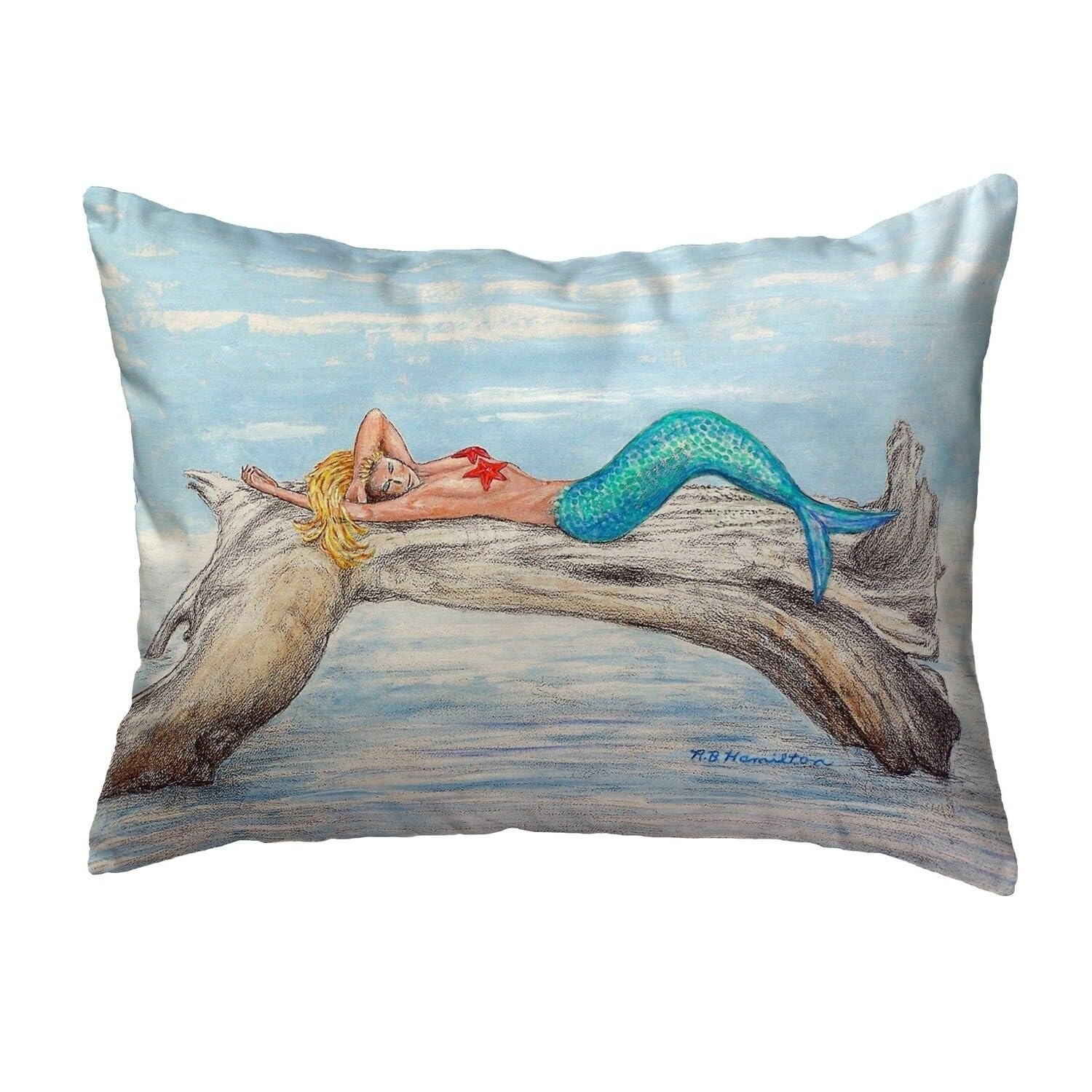 Betsy Drake KS155 Decorative Throw Pillow 11x14 Inches - Soft Multi-Color Cushion for Sofa, Bed, Living Room & Home Decor