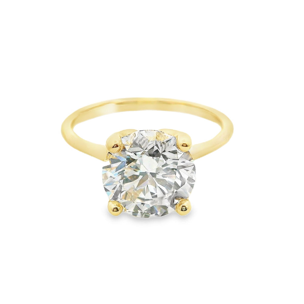 2.7ct Round Lab-Created Diamond Engagement Ring - Fancy Sparkling Petal Solitaire in 14K Gold | Perfect for Proposals, Anniversaries & Special Occasions