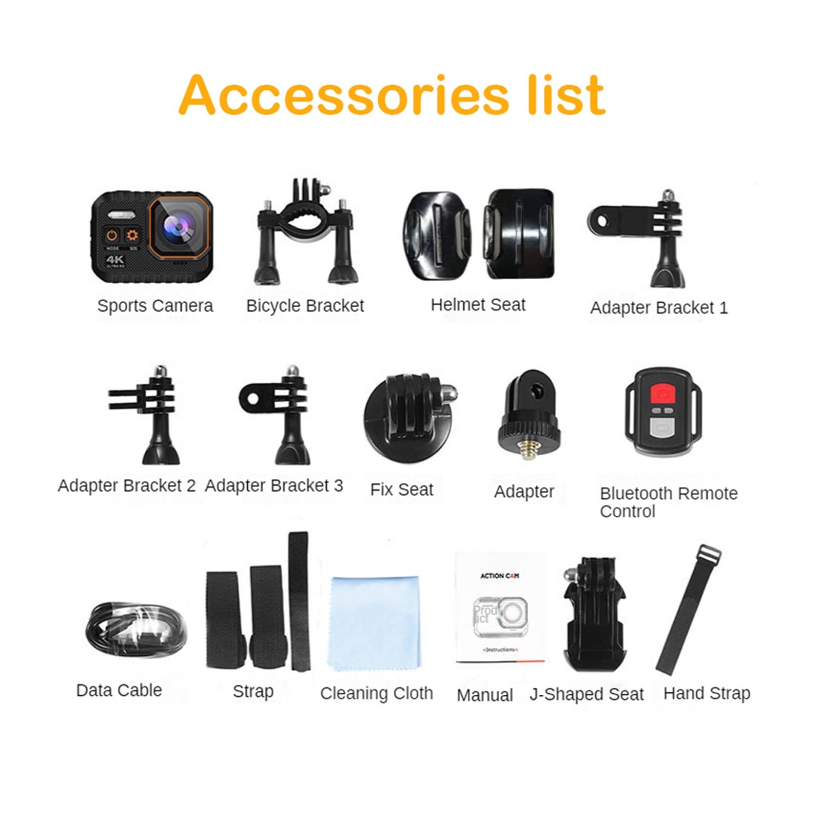 BODORME 4K Waterproof Action Camera with Remote Control & Touch Screen - HD Sports Camera for Helmet Mounting, Snorkeling, Driving & Outdoor Adventures (Includes 32GB TF Card)