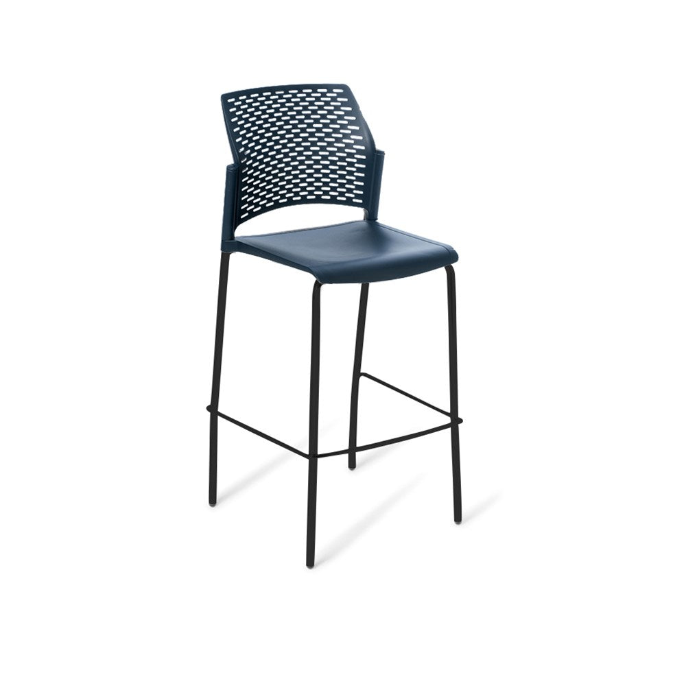Modern Punch Bar Stool - Adjustable Height Metal Bar Stool with Cushion - Perfect for Kitchen Island, Home Bar & Breakfast Nook