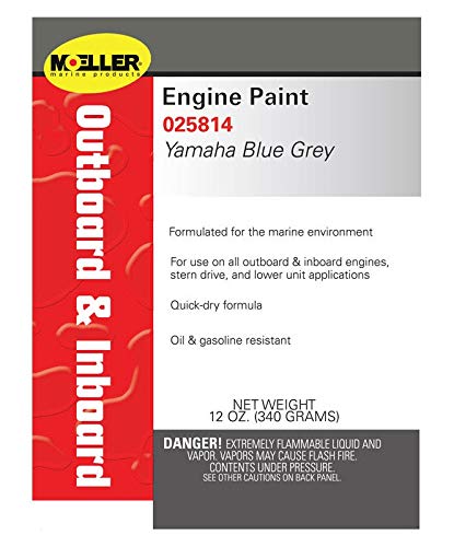 Moeller Marine 025814 Yamaha Blue Grey Engine Paint - Case of 6 Cans - High-Performance Marine Paint for Outboard Motors & Boat Engines - Perfect for Yamaha Marine Engines & DIY Boat Restoration Projects