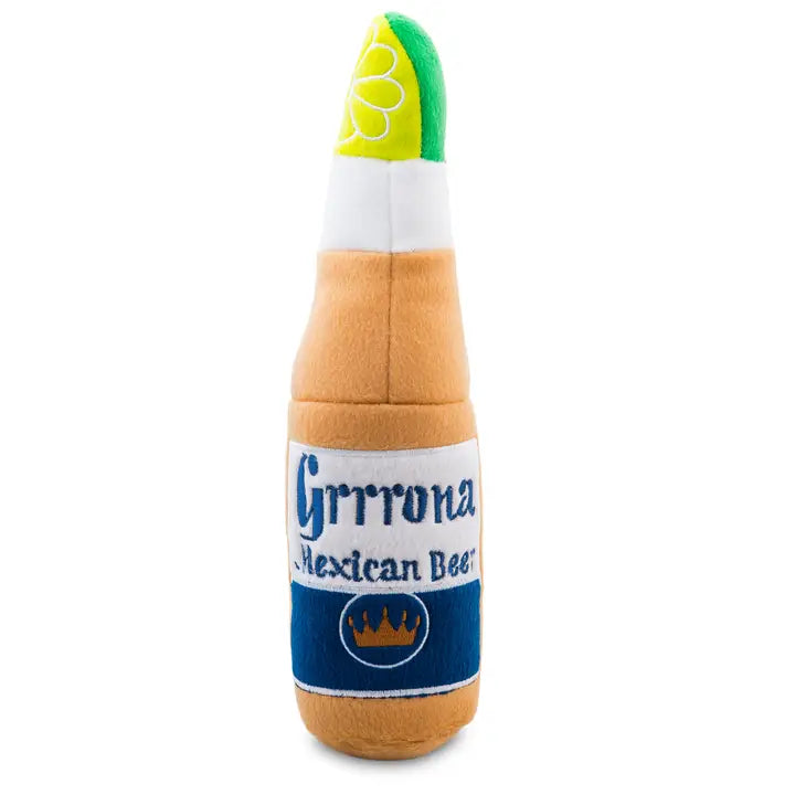 Grrrona Beer Bottle Squeaker - Fun Dog Toy for Playtime, Chewing & Fetch - Perfect for Pet Parties, Training & Outdoor Activities
