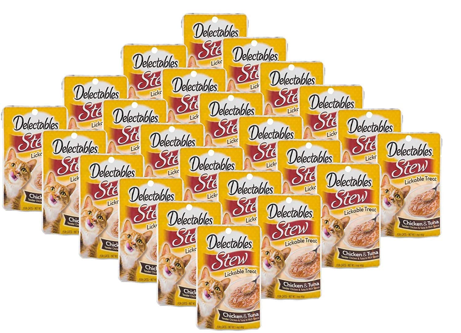 Delectables Stew Lickable Cat Treats - Chicken & Tuna Flavor (Pack of 24, 1.4oz) | Soft & Tasty Snacks for Adult & Senior Cats | Perfect for Bonding, Training & Rewarding Your Feline Friend