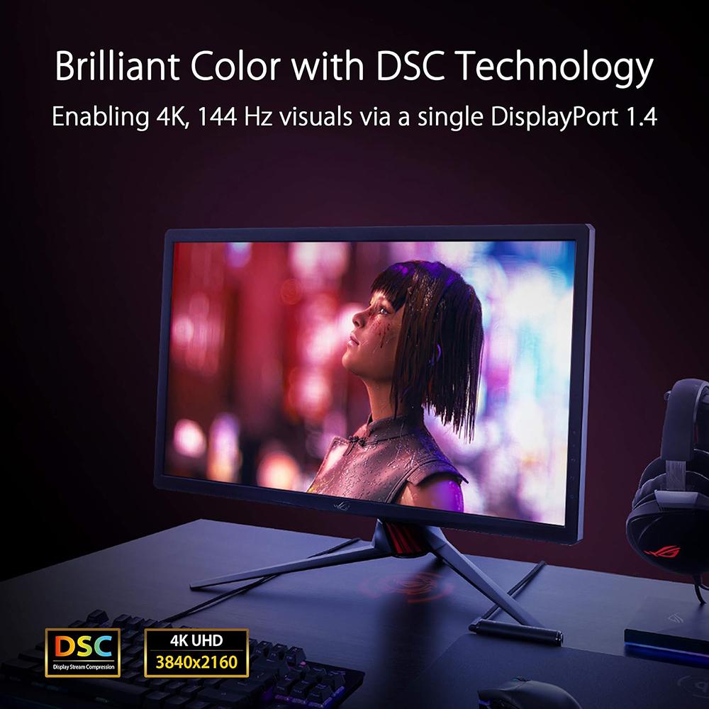 ASUS ROG Strix XG27UQ 27-inch 4K UHD Gaming Monitor - 3840x2160, HDR, DSC, 144Hz, G-Sync Compatible for PC & Console Gaming, Esports, and Professional Work