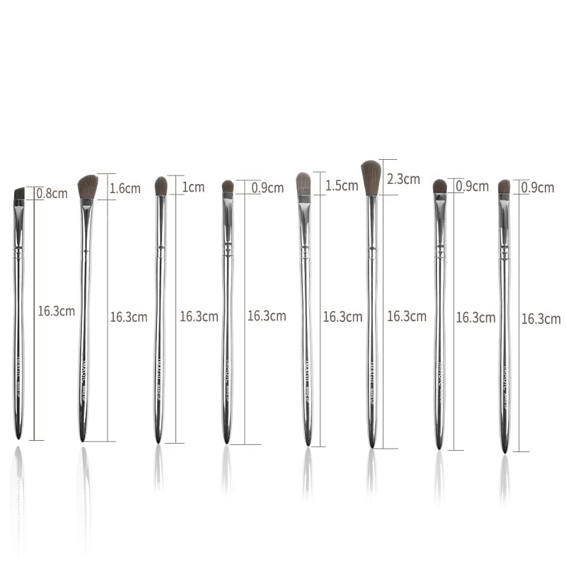 COSLUXE IMAGIC PRO 13-Piece Professional Makeup Brush Set for Eyes & Face - Silver Handle Makeup Brushes Kit (No Bag Included) - Perfect for Makeup Artists, Beginners & Daily Beauty Routine