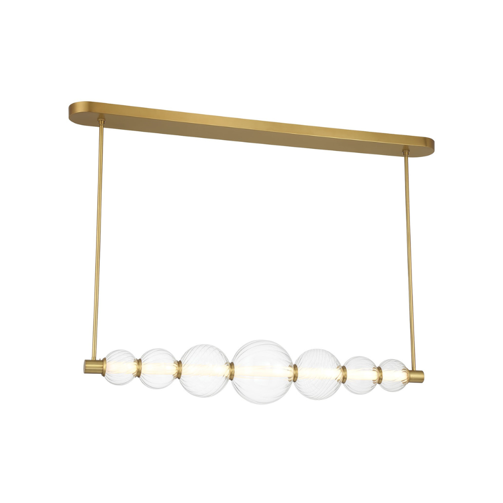 Modern Linear Bubble Chandelier - Sleek Crystal Glass Pendant Light for Dining Room, Living Room, Bedroom & Kitchen | Elegant Ceiling Lighting Fixture for Home & Office Decor