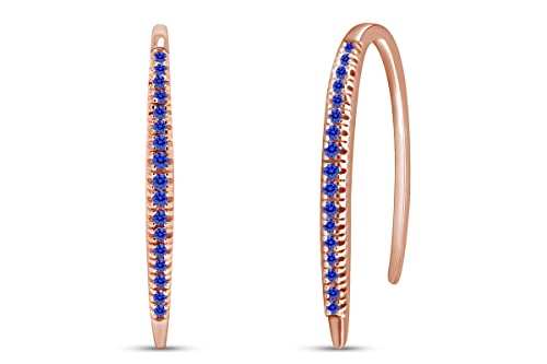 Rose Gold Over : Simulated Blue Sapphire