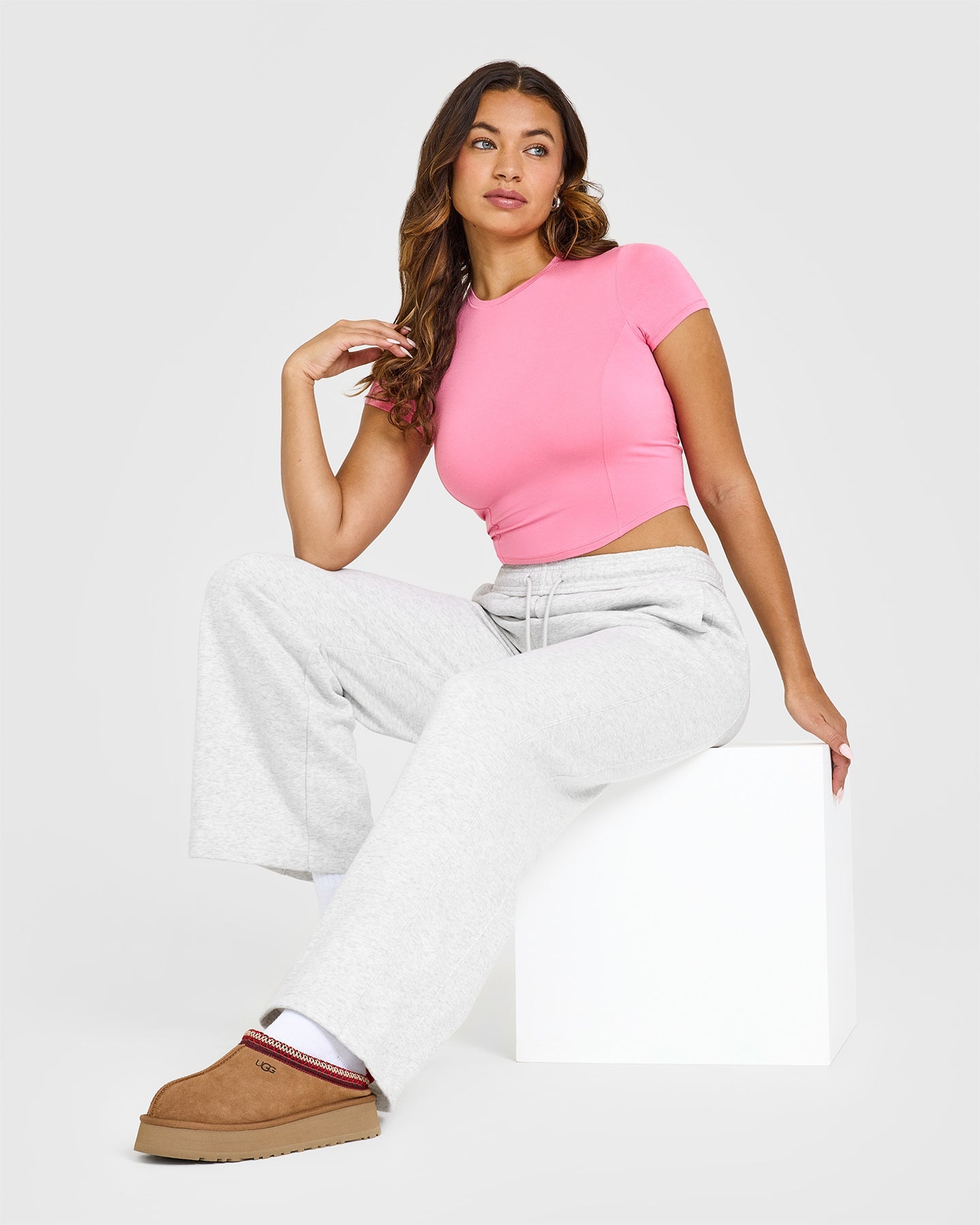Mellow™ Soft Mid Short Sleeve T-Shirt for Women - Comfortable Cotton Blend Peony Pink Top | Perfect for Casual Wear, Summer Outfits & Everyday Comfort