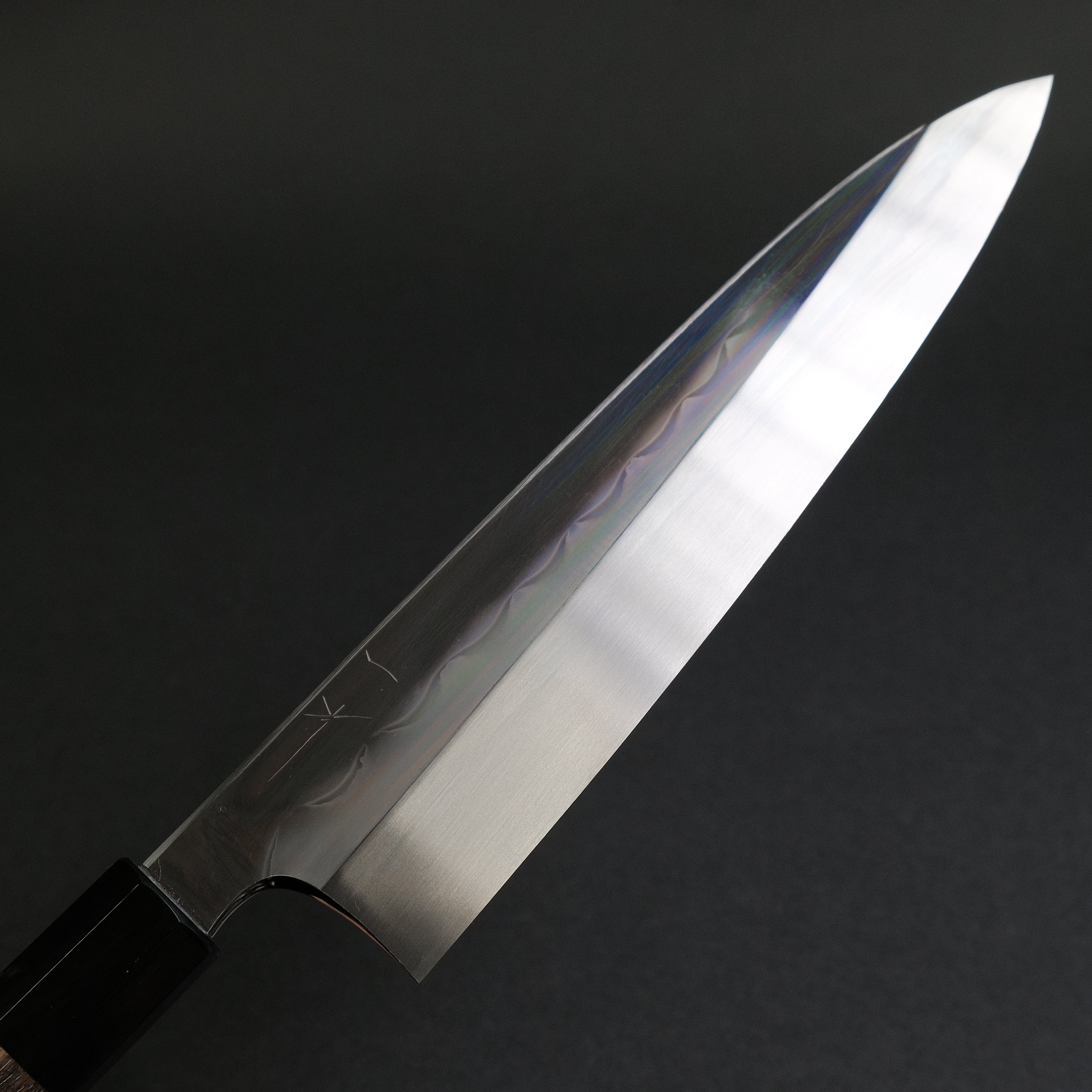 Hitohira Togashi White #1 Notaremon Mizu Honyaki Gyuto 240mm Japanese Chef Knife with Kurokaki Persimmon Handle (#100/ Saya) - Premium Kitchen Knife for Sushi, Sashimi & Meat Cutting