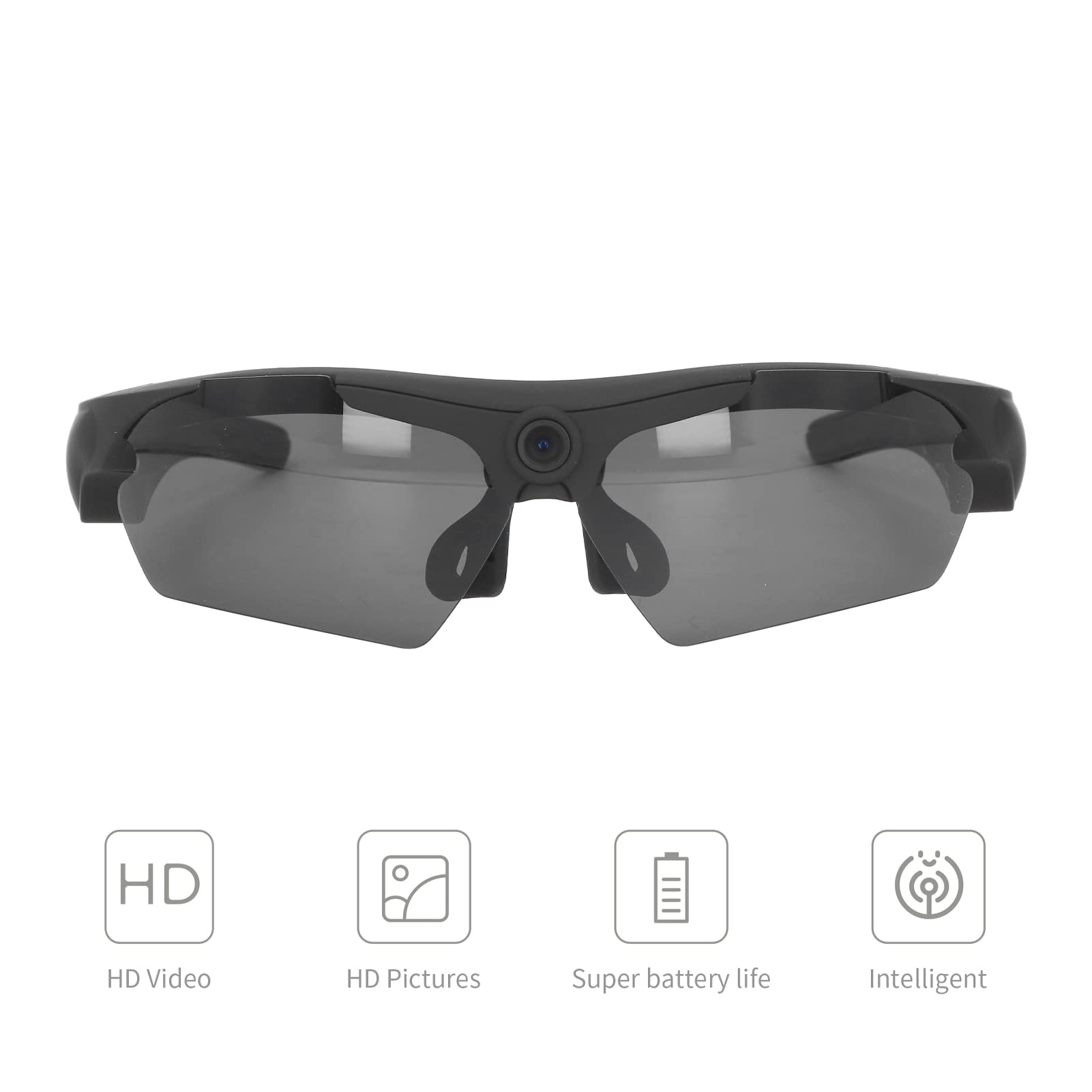 ASHATA 1080P HD Video Recording Camera Glasses - Full HD Sunglasses with 256GB Support for Cycling, Driving, Hiking, Fishing & Hunting | Perfect for Outdoor Adventures & Hands-Free Recording (Black)