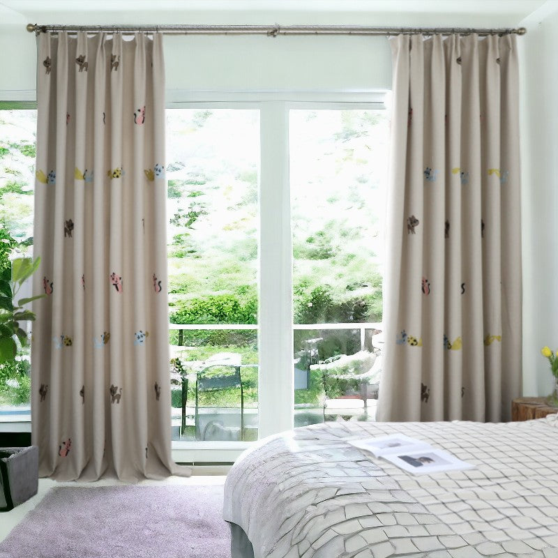 Blackout Soundproof Thermal Insulated Custom Curtains for Bedroom & Living Room - Aaliyah Cream Window Treatment for Noise Reduction & Energy Efficiency