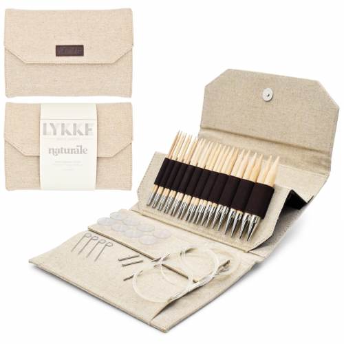 Lykke Naturale Interchangeable Knitting Needle Sets - Premium Wooden Crochet Hooks for DIY Craft Projects | Perfect for Knitting, Crocheting, and Handmade Gifts