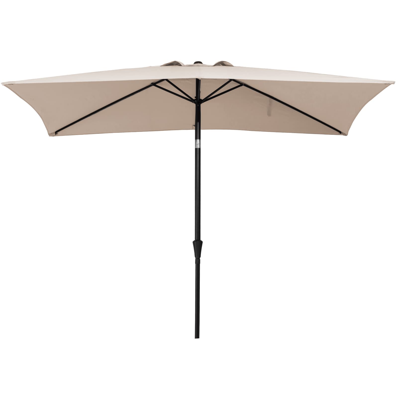MEWAY 6.6 x 10ft Beige Rectangular Patio Umbrella with Tilt & Crank - UV Protection Outdoor Sun Shade for Garden, Pool, Deck, Backyard & Dining Table - Perfect for Summer Relaxation & Outdoor Entertaining
