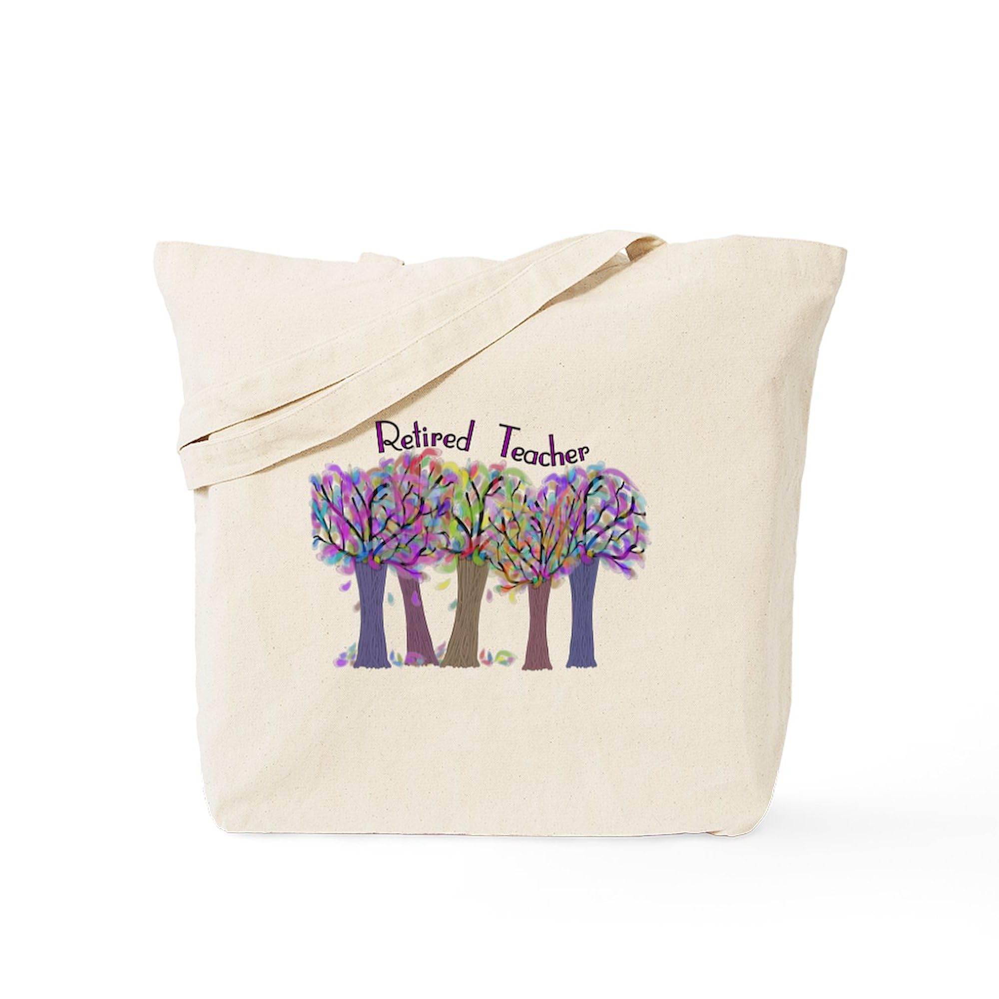 Retired Teacher Tote Bag - Natural Canvas Reusable Shopping Bag for School, Groceries & Everyday Use | Durable Eco-Friendly Gift for Educators