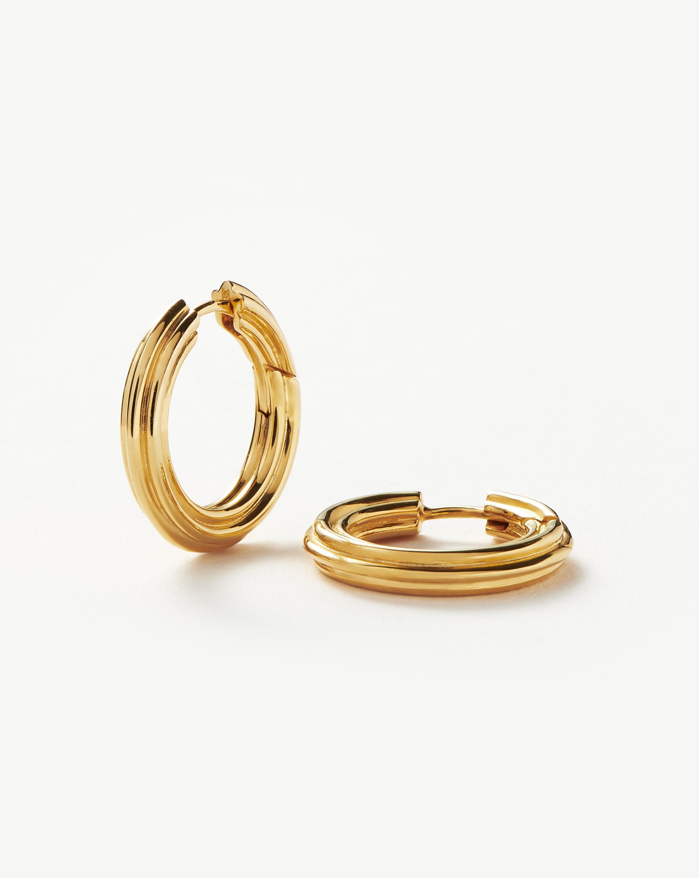 18k Gold Plated Small Hoop Earrings for Women - Minimalist Dainty Everyday Jewelry - Perfect for Work, Date Night & Special Occasions