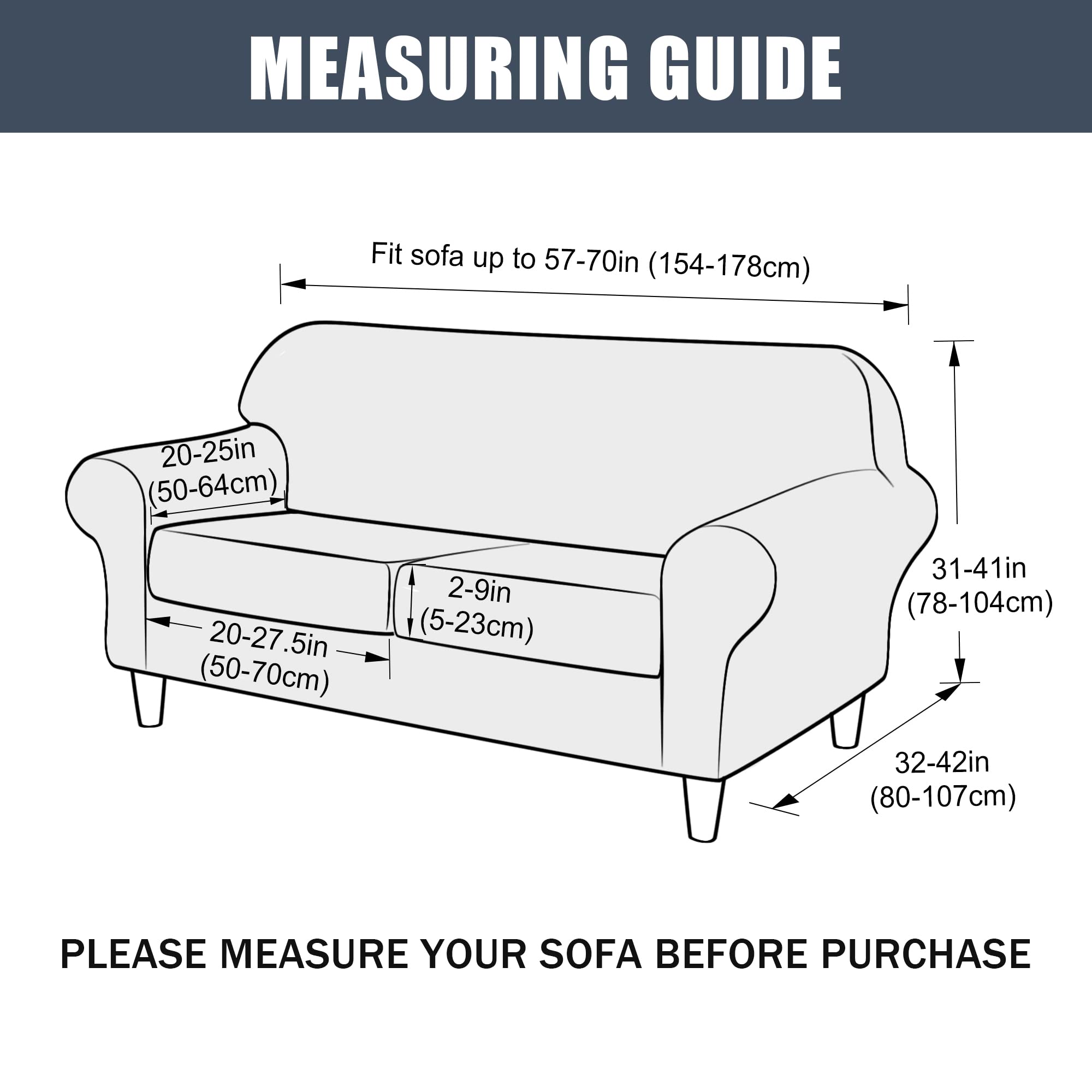 CONRUSER Stretch Sofa Slipcover - Soft Velvet Couch Cover for 2 Cushion Sofa, Thick Furniture Protector for Pets & Kids (Green, Medium) - Perfect for Living Room, Family Room & Pet-Friendly Homes
