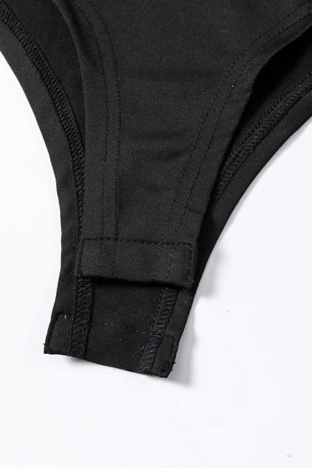 Black Mesh Patchwork Sleeveless Bodysuit for Women - Sexy Lingerie Top for Night Out, Clubwear, and Date Night