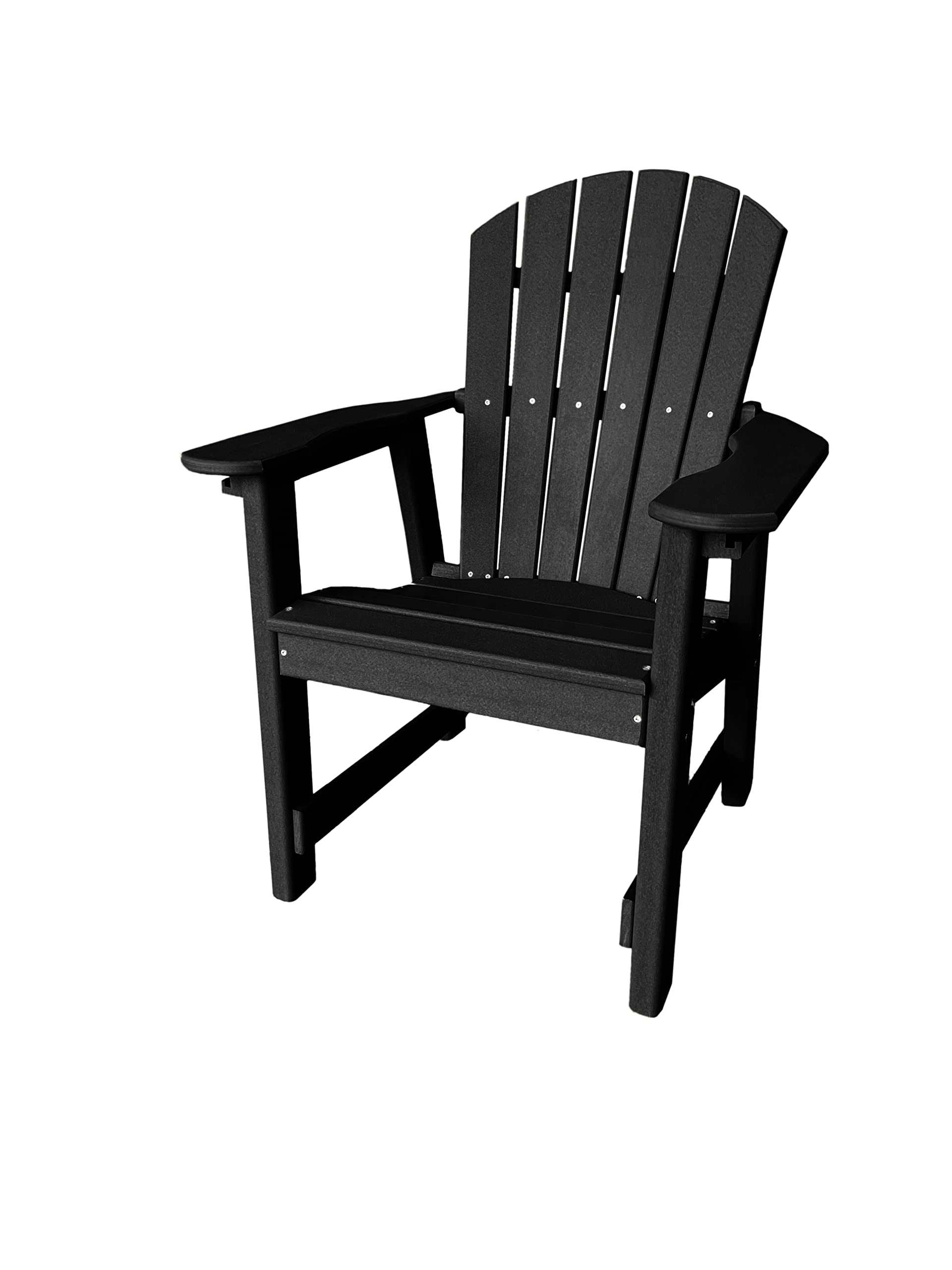 **Phat Tommy Weatherproof Outdoor Dining Chair - Heavy Duty Recycled Poly Lumber Patio Furniture, Black - Perfect for Backyard, Garden, Deck, and Poolside Relaxation**