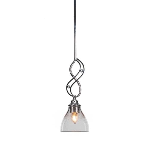 Chrome Jazz 1 Light Mini Pendant Light Fixture - Modern Ceiling Light for Kitchen, Dining Room, or Bedroom (Model 232-CH-4810)