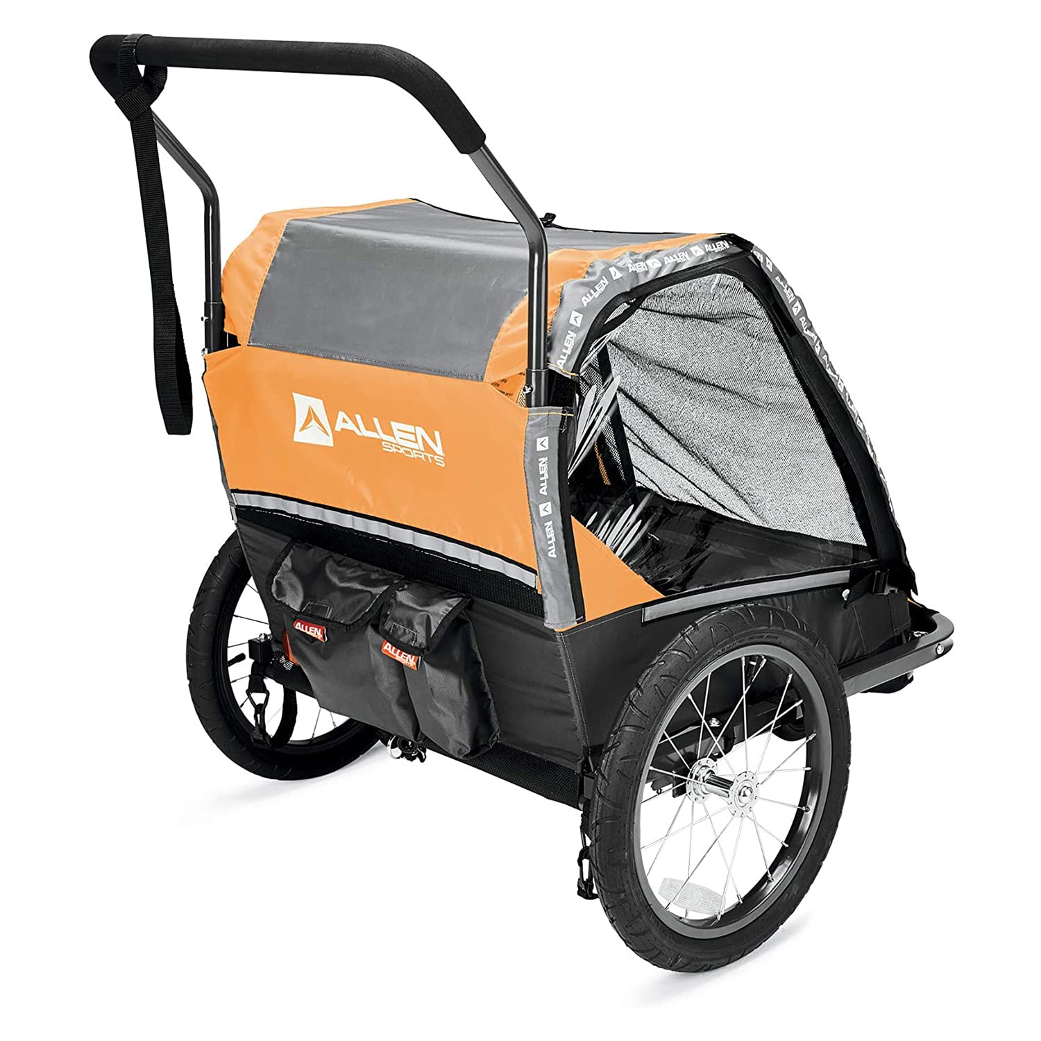 Allen Sports Deluxe 2-in-1 Bike Trailer & Jogging Stroller - Convertible for Cycling, Running & Outdoor Adventures - Perfect for Kids & Toddlers