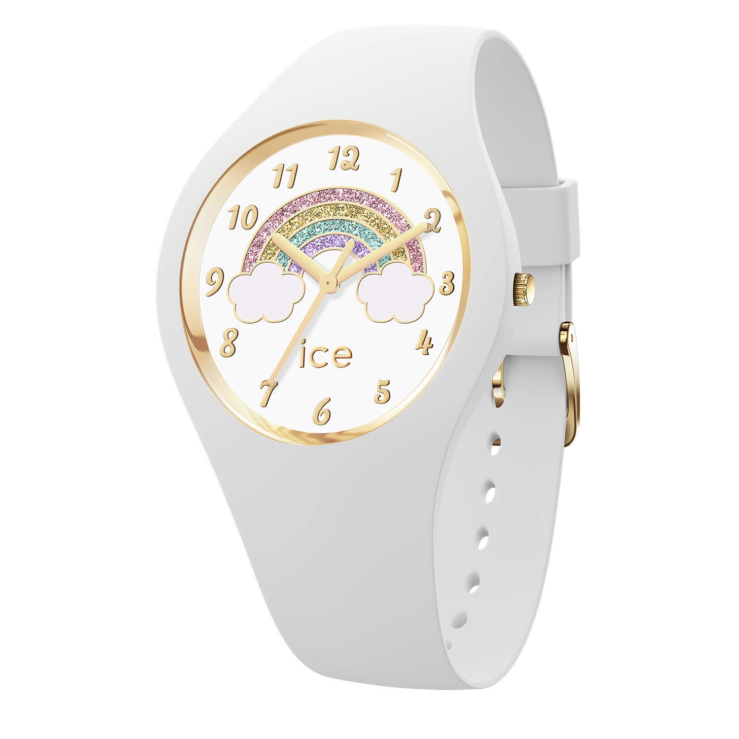 Ice-Watch ICE Fantasia Rainbow White Silicone Strap Wristwatch - Stylish Waterproof Watch for Women, Perfect for Everyday Wear, Sports & Fashion Accessories